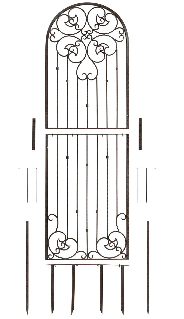 H Potter Legacy Wall Trellis – 8 Ft Tall Iron Garden Screen - Charcoal Brown - Image 8