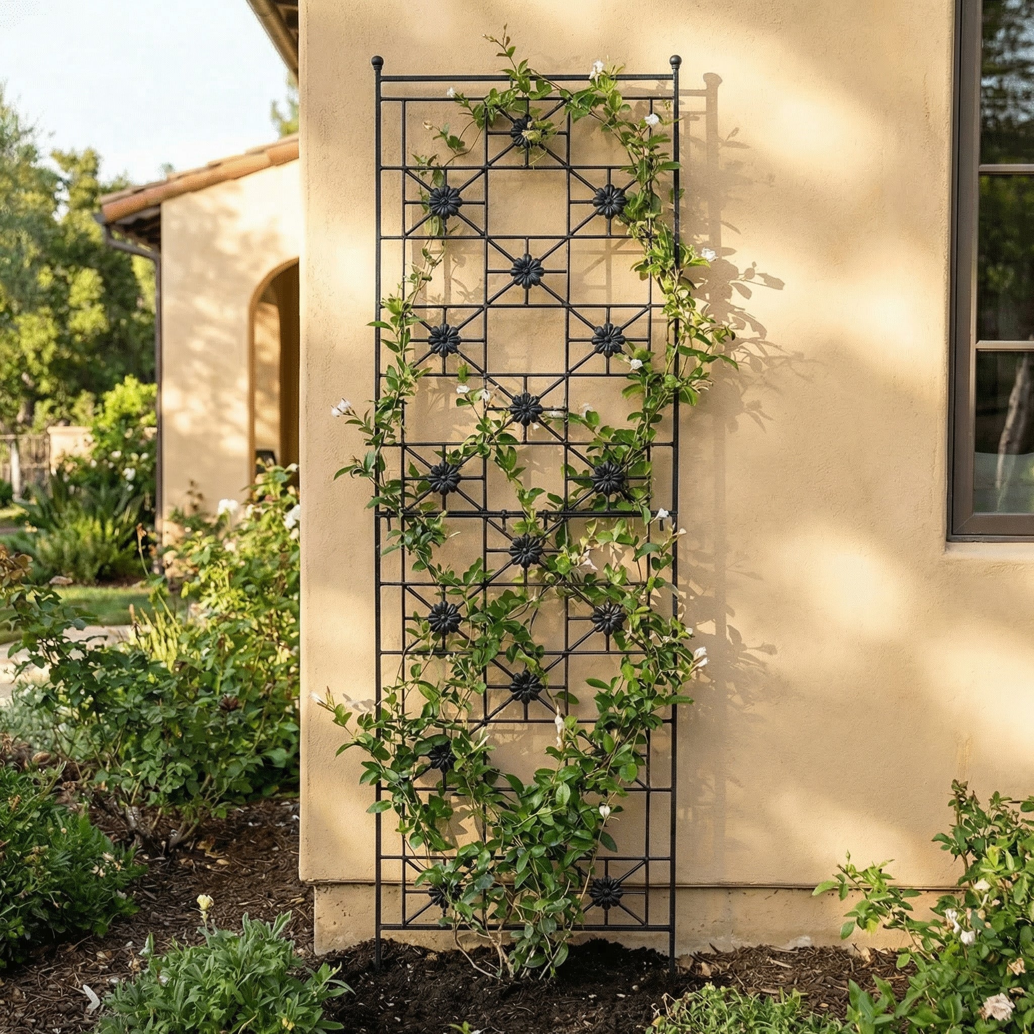 H Potter Delaney Freestanding Trellis – 69" Tall Charcoal Brown - Iron Garden Screen - Image 13