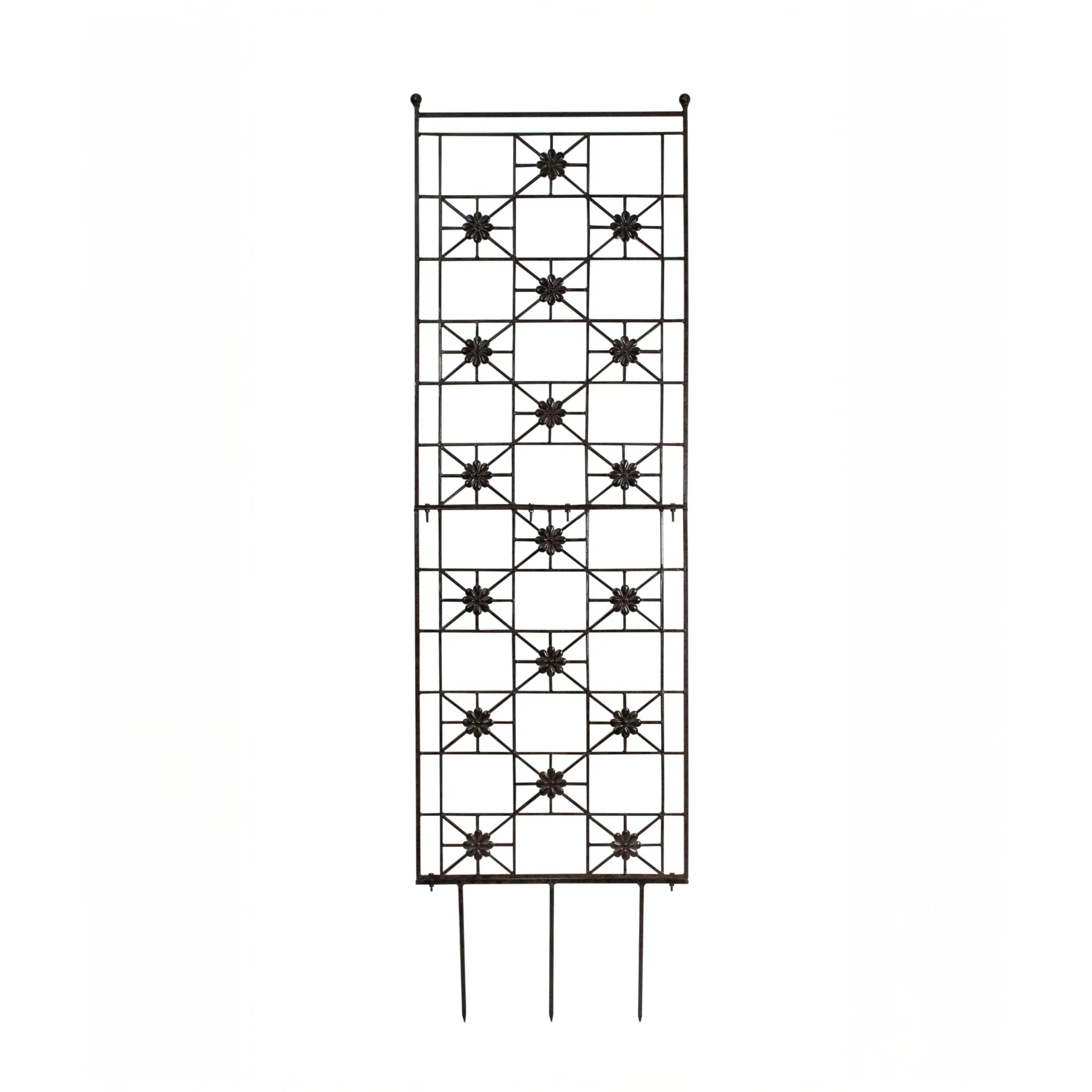 H Potter Delaney Freestanding Trellis – 69" Tall Charcoal Brown - Iron Garden Screen - Image 2
