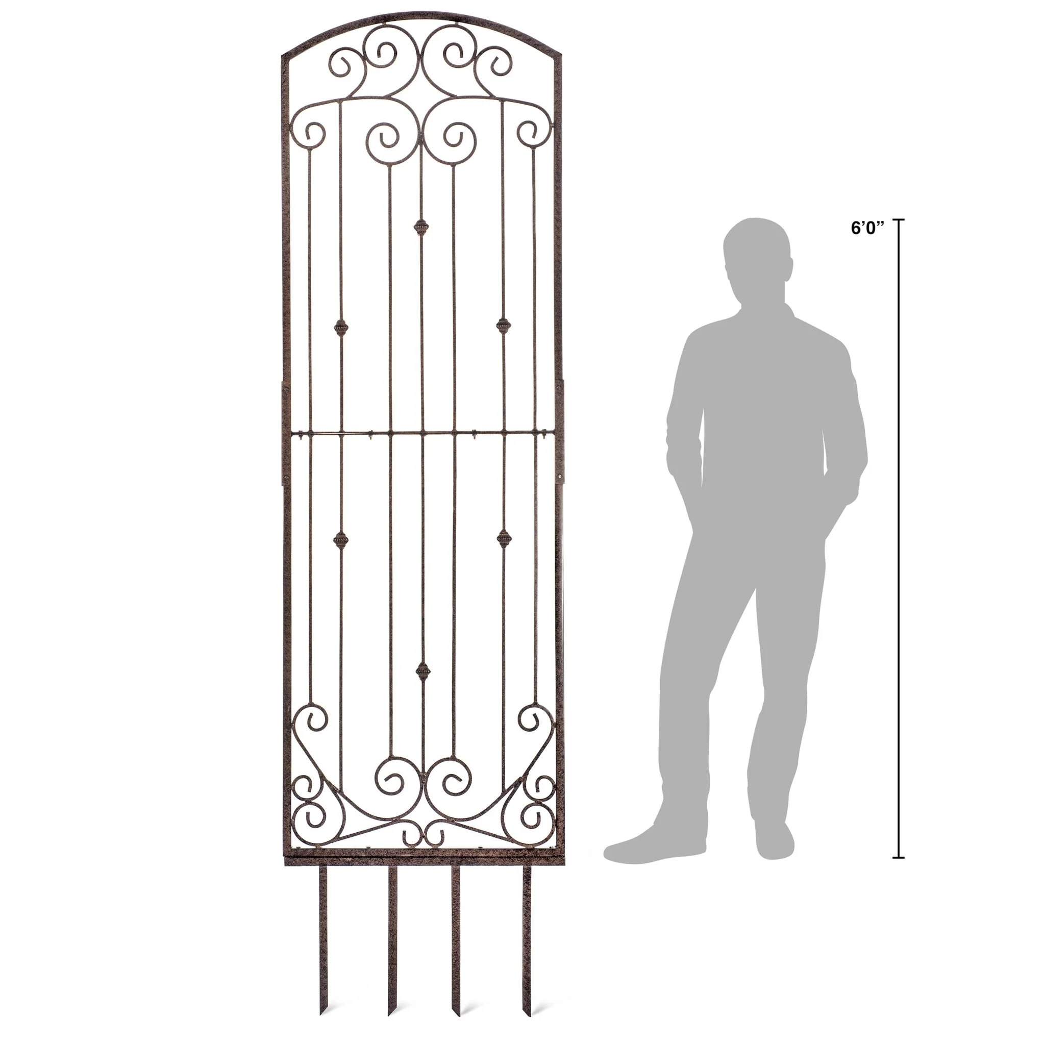 H Potter Lenox Estate Trellis - 8ft Tall Iron Garden Trellis - Freestanding Screen - Image 3