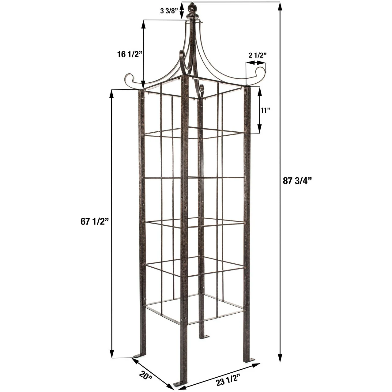 H Potter Architectural Estate Obelisk Trellis for Climbing Plants (87.75") - Image 3