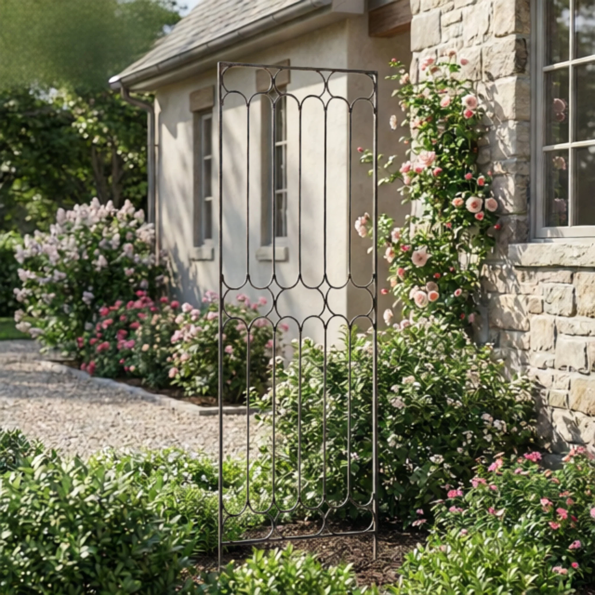 H Potter Carlisle Freestanding Trellis – 69" Tall Iron Garden Screen - Image 3