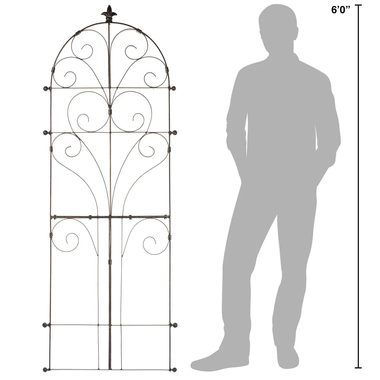 H Potter Large Italian Iron Garden Trellis - Freestanding - Heavy Duty - Image 3
