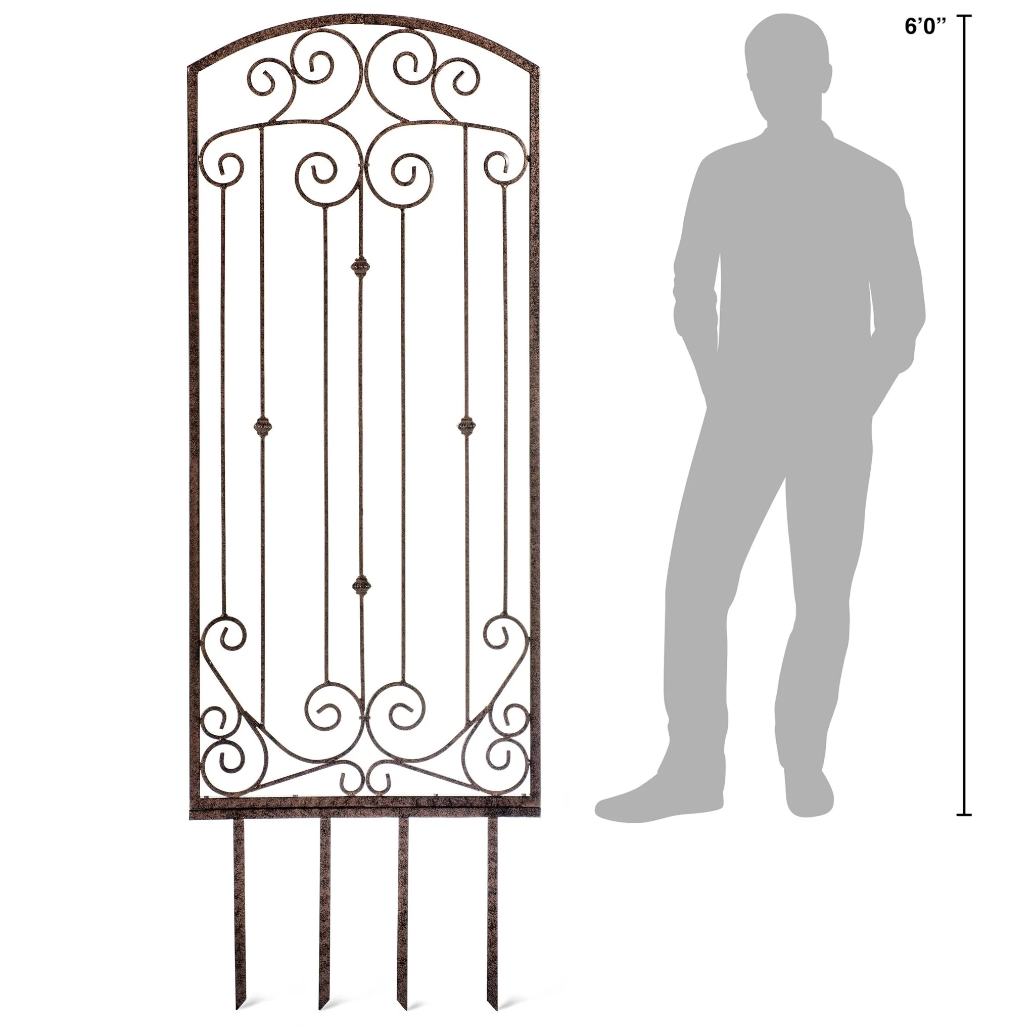 H Potter Lenox Estate Garden Trellis – 6ft Tall Freestanding Iron Garden Screen - GAR602 - Image 5