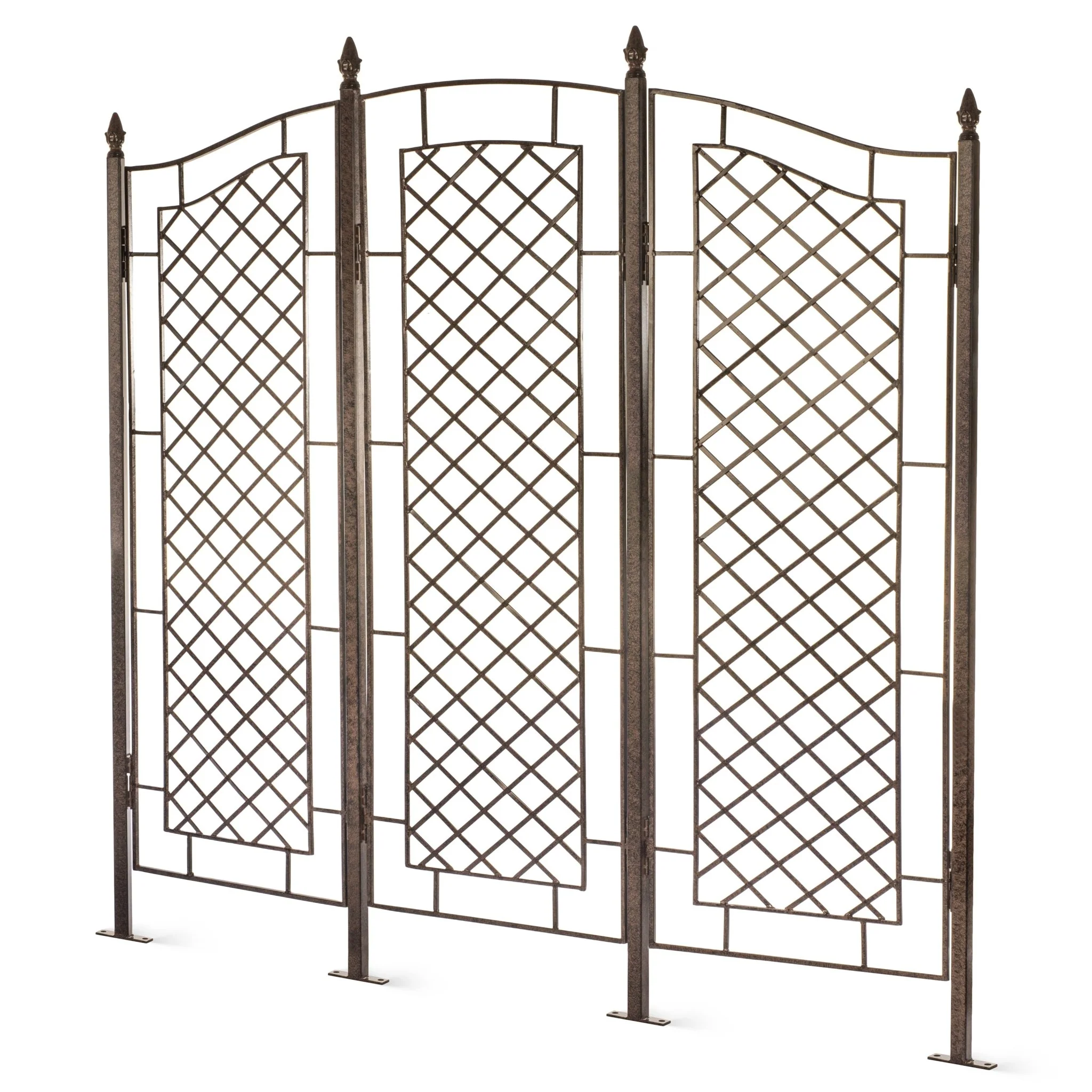 H Potter Augusta Large Three-Panel Garden Trellis Screen - Charcoal Brown - Image 10