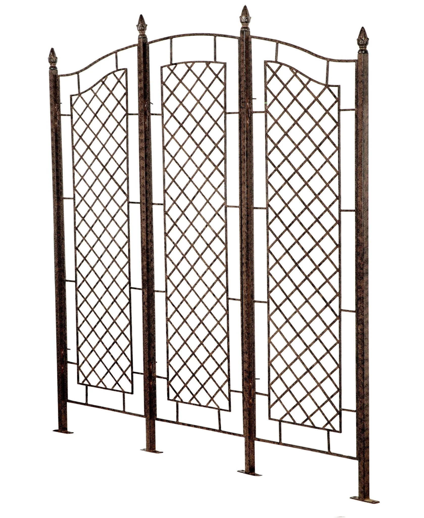H Potter Augusta Large Three-Panel Garden Trellis Screen - Charcoal Brown - Image 3
