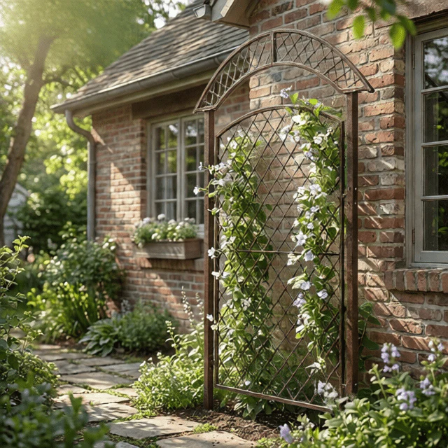 H Potter Savannah - Metal Garden Trellis - Freestanding Heavy Duty Screen