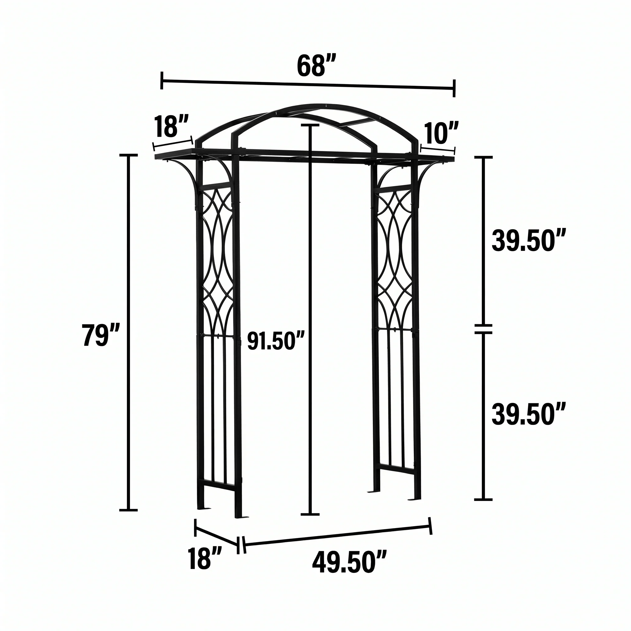 H Potter Geometric Garden Arbor – Heavy Duty Freestanding Arch - Image 2