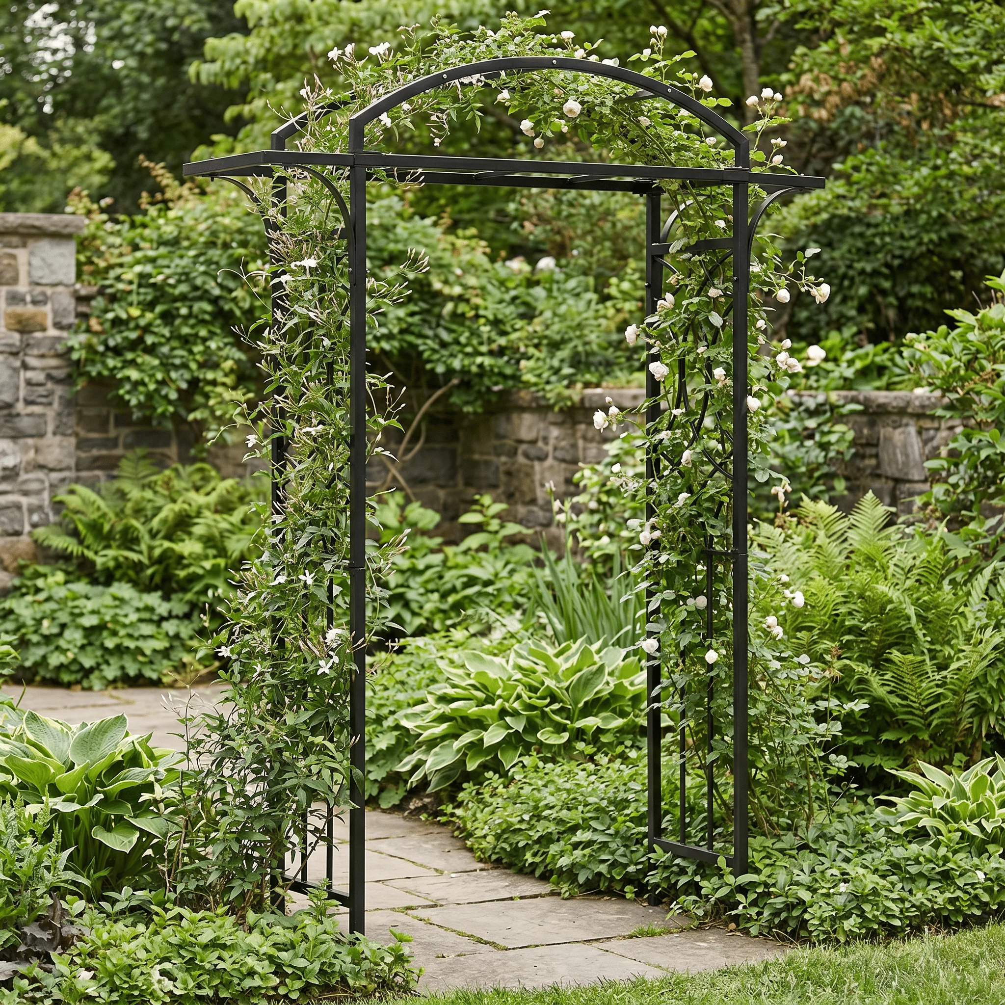 H Potter Geometric Garden Arbor – Heavy Duty Freestanding Arch - Image 4