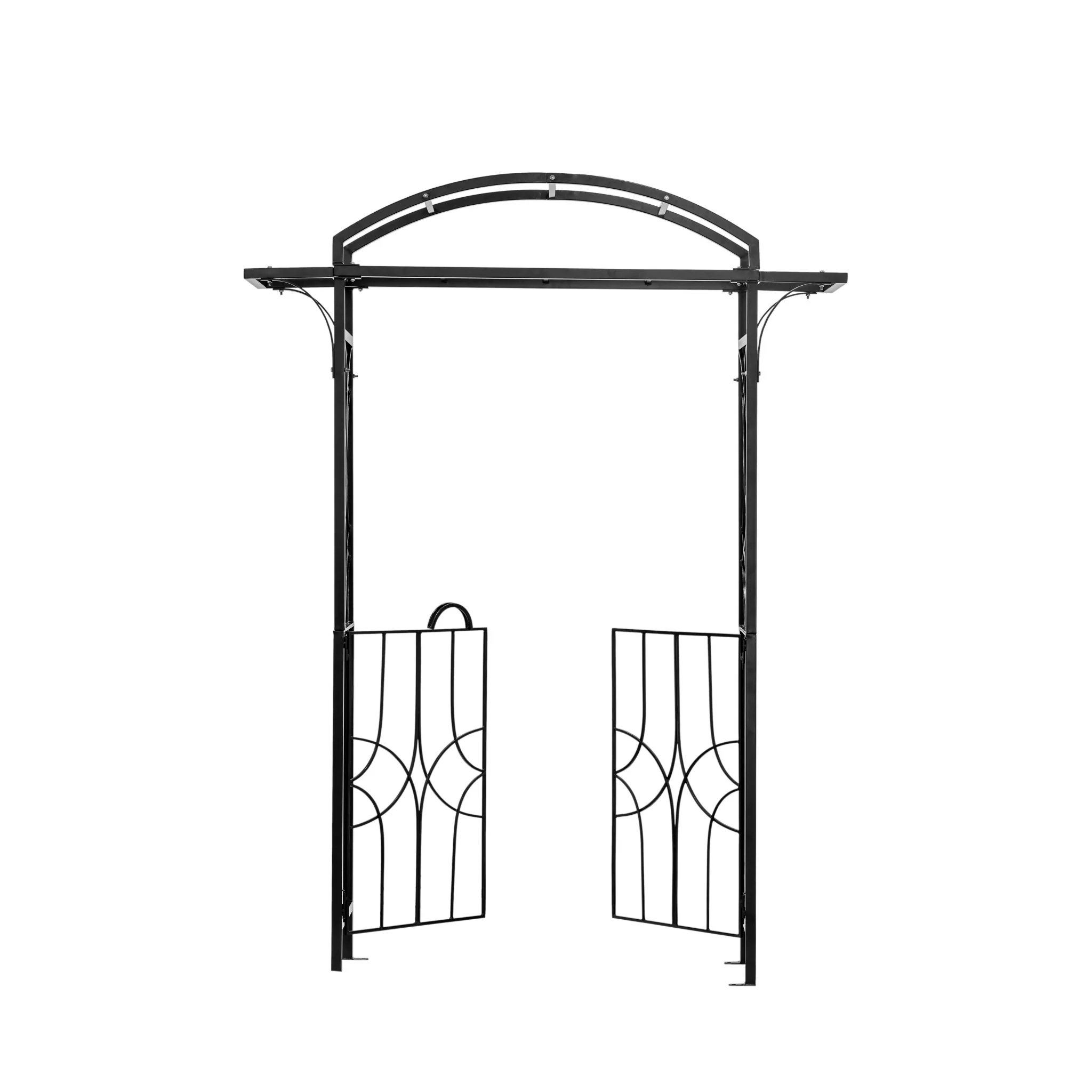 H Potter Geometric Garden Arbor with Gate - Heavy Duty Gateway Arch - Image 4