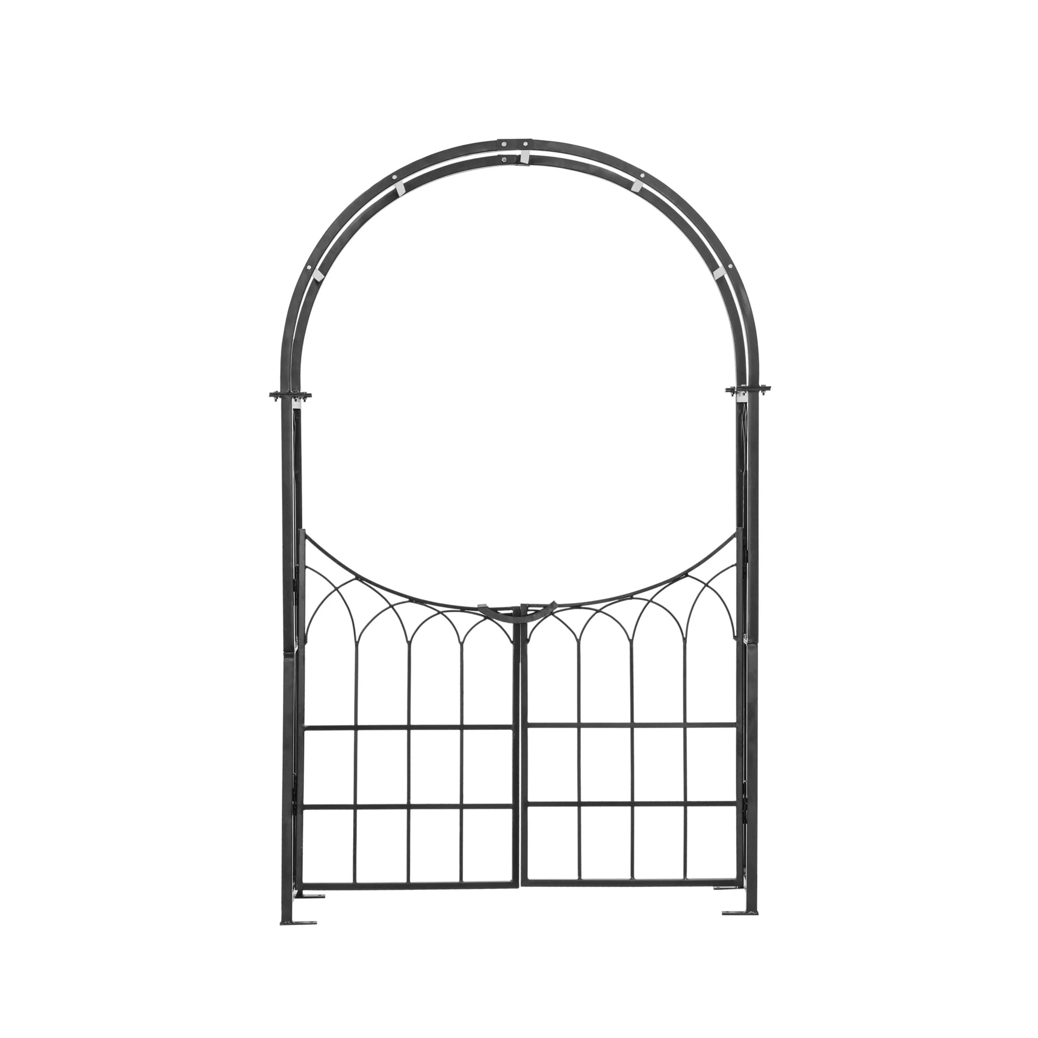 H Potter Gothic Arbor Arch with Gate - Freestanding Garden Gateway Arbor - Image 5