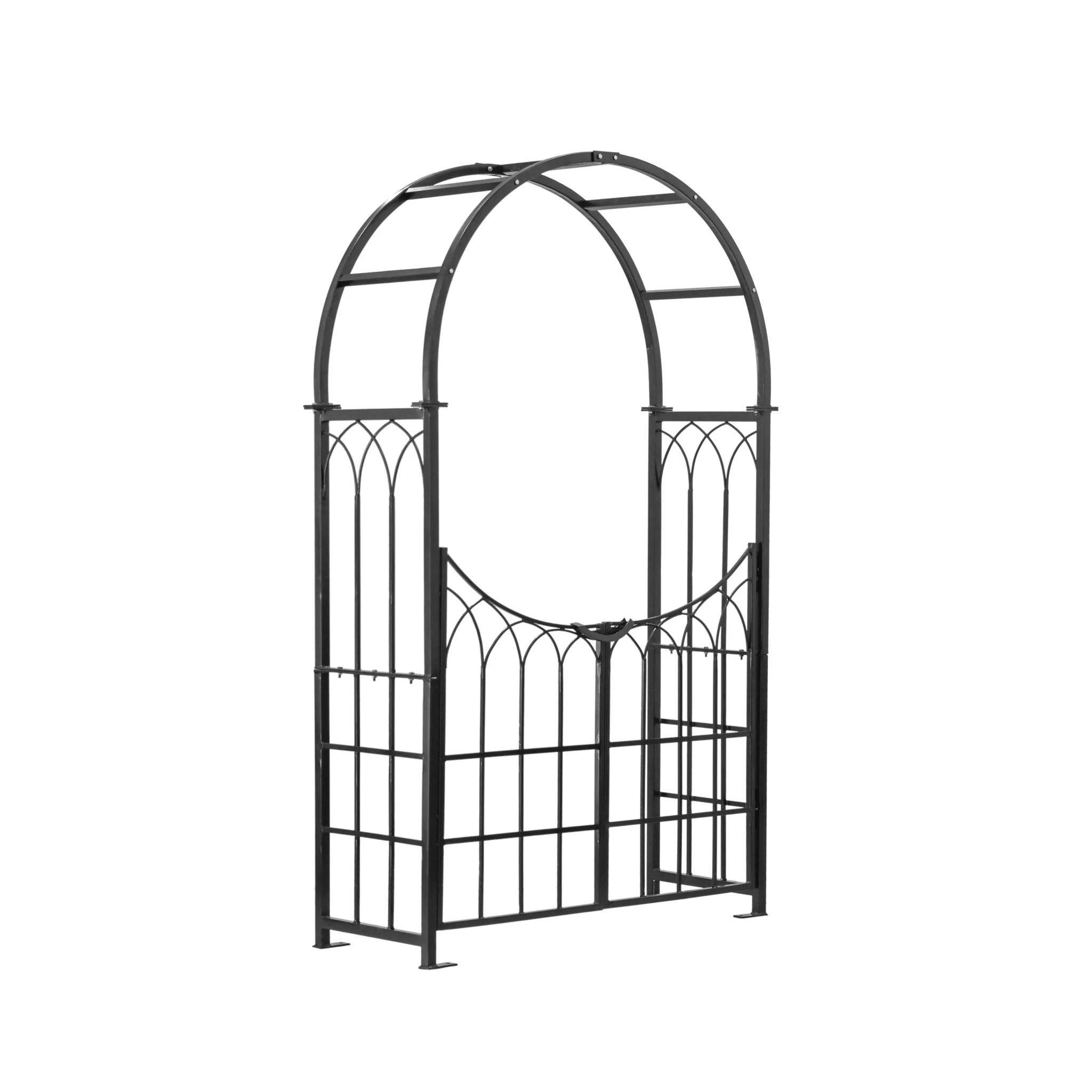 H Potter Gothic Arbor Arch with Gate - Freestanding Garden Gateway Arbor - Image 7
