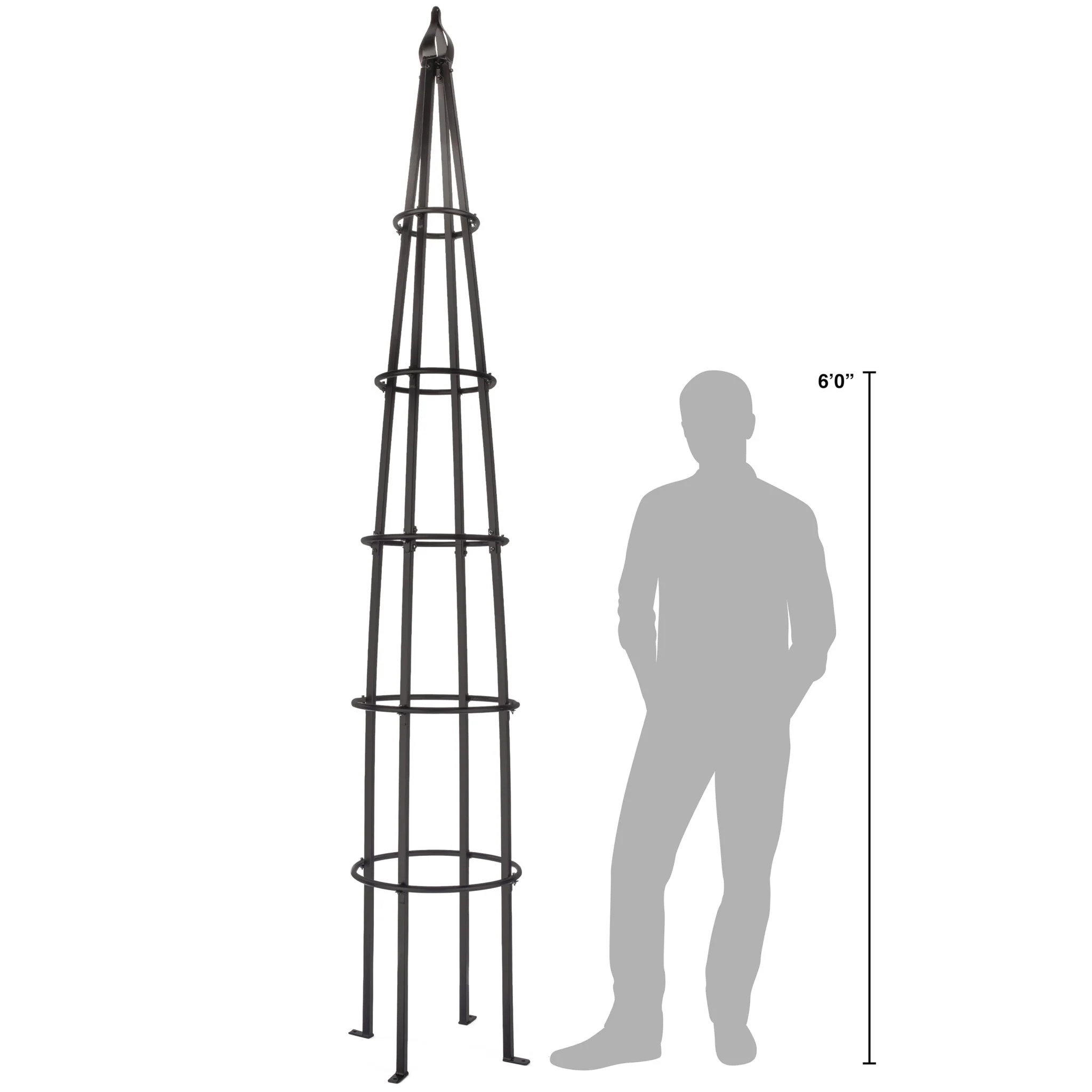 H Potter Bristol Estate Trellis - 10-Foot Black Garden Obelisk Trellis - Freestanding - Image 2