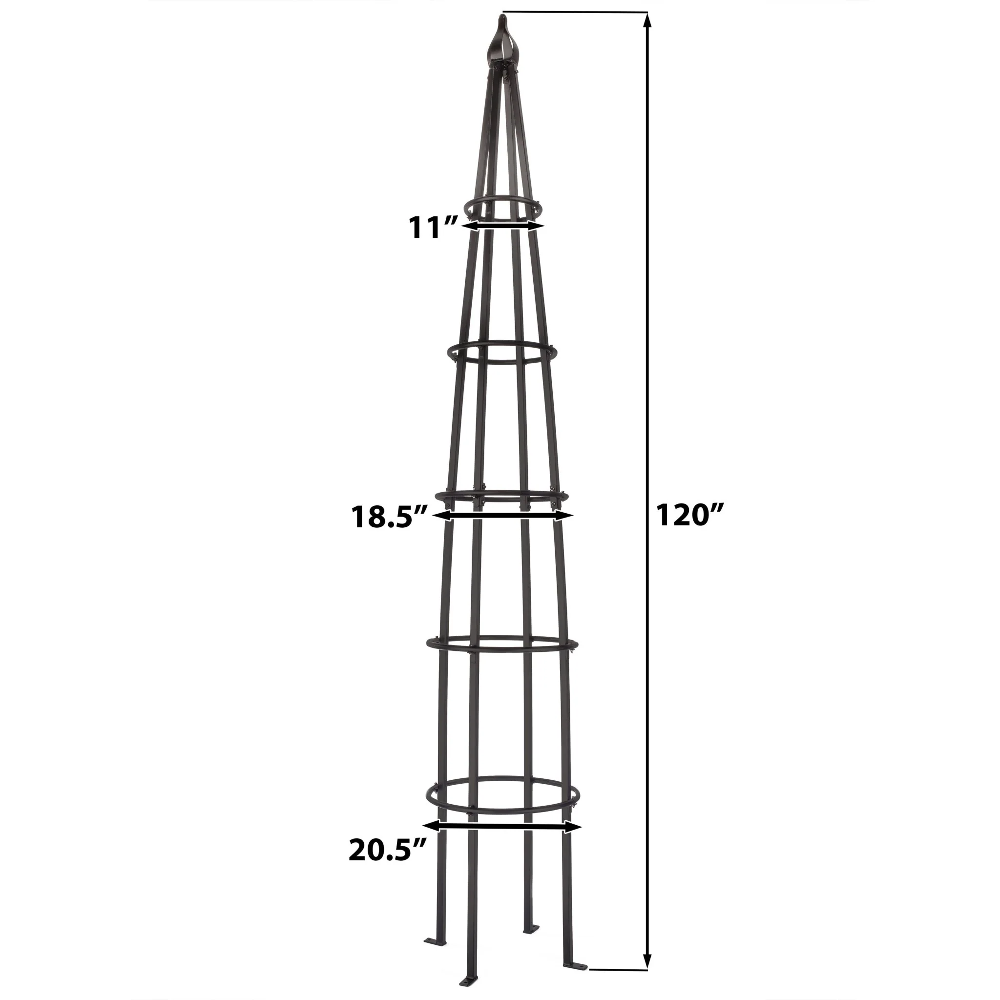 H Potter Bristol Estate Trellis - 10-Foot Black Garden Obelisk Trellis - Freestanding - Image 4