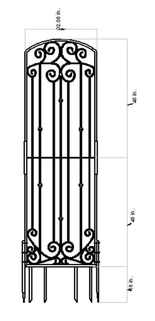 H Potter Lenox Estate Wall Trellis - 8 Ft Tall Iron Garden Screens - Black Finish - Image 8