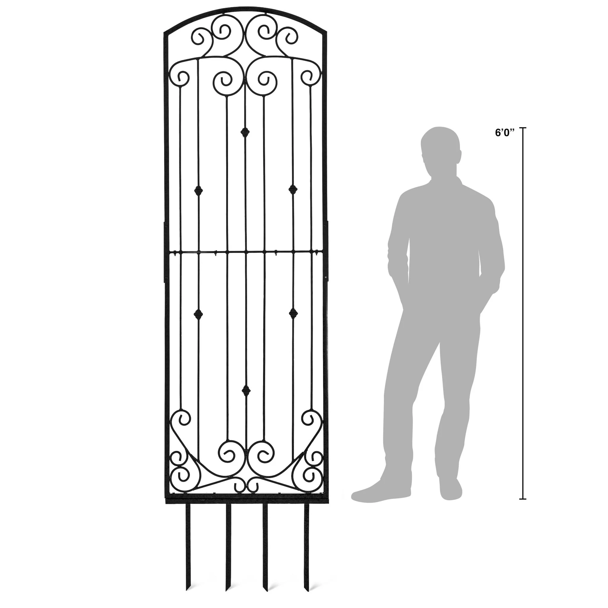 H Potter Lenox Estate Garden Trellis – 8 ft Tall Black Freestanding Iron Garden Screen - Image 2