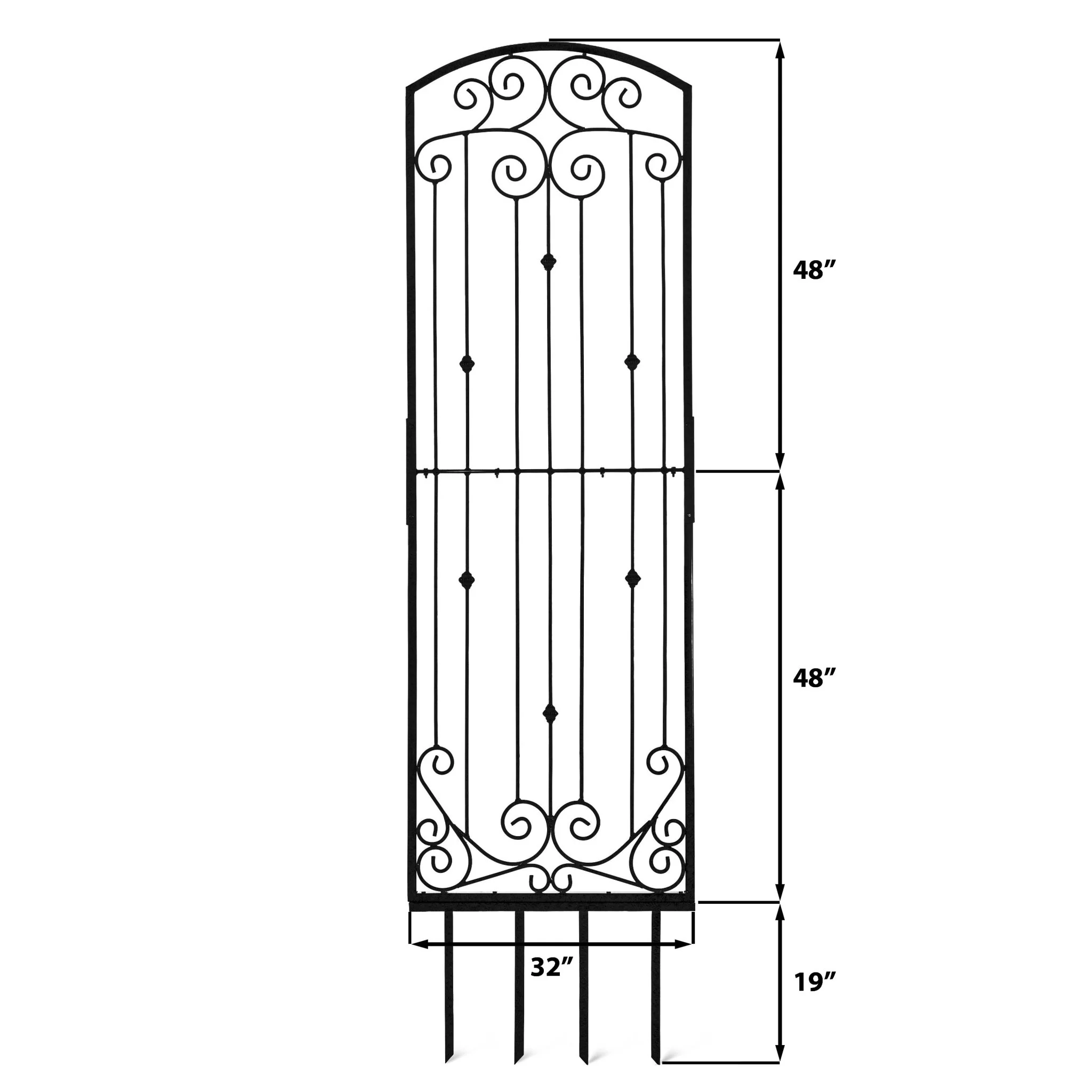 H Potter Lenox Estate Garden Trellis – 8 ft Tall Black Freestanding Iron Garden Screen - Image 3