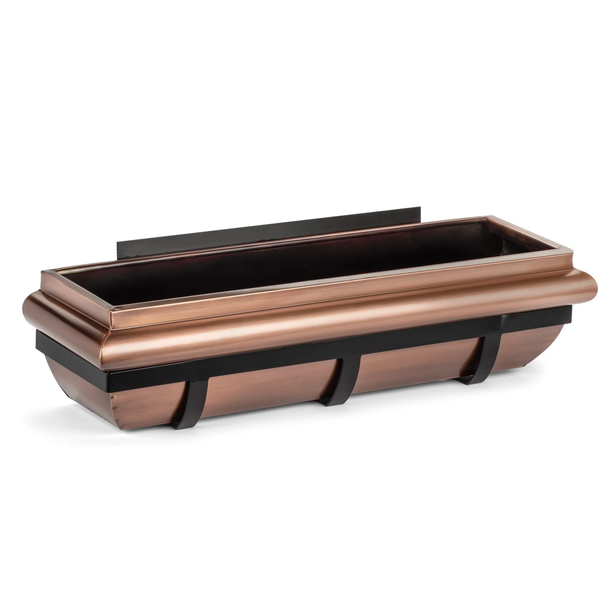 30-Inch Antique Copper Window Box with Metal Frame - Image 2