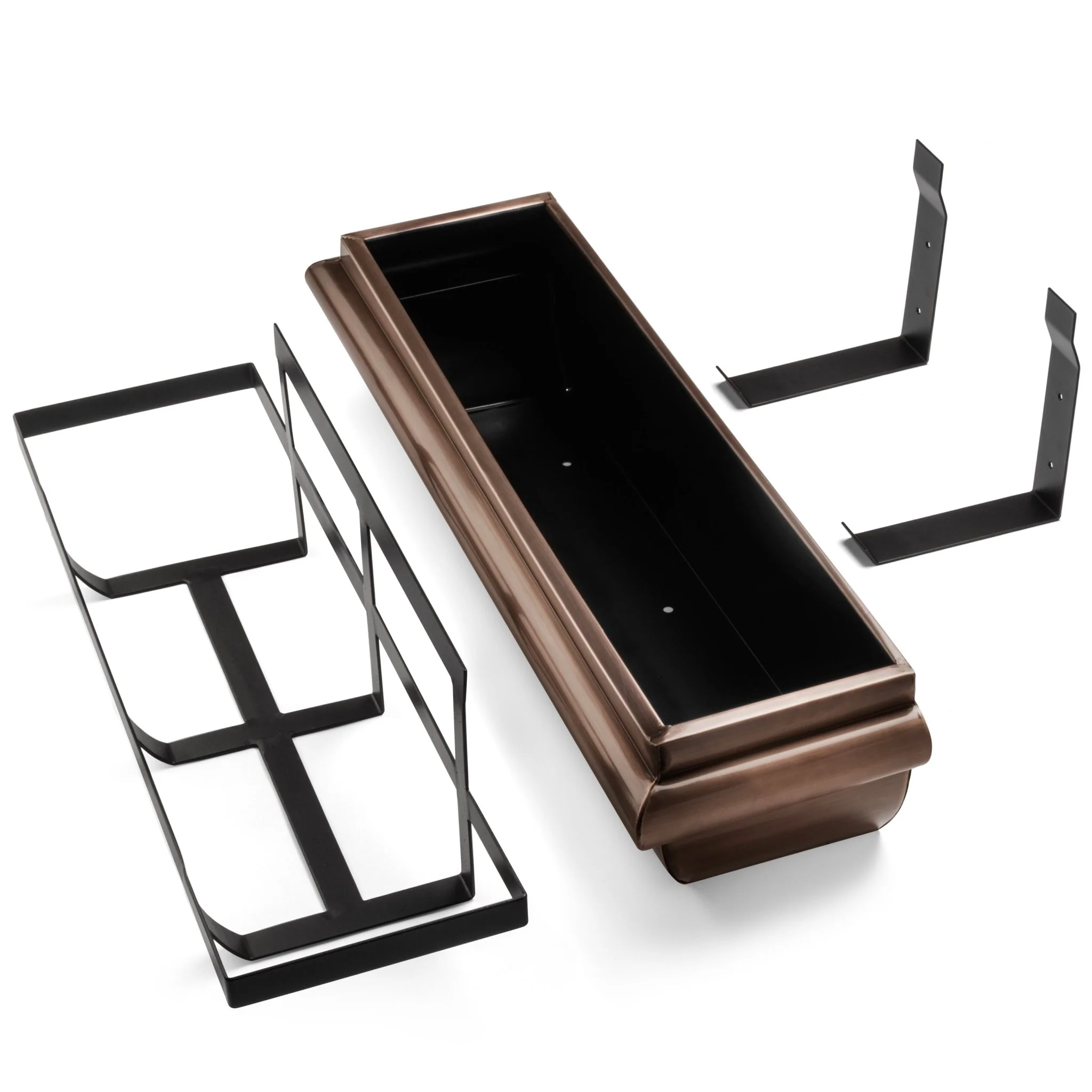 30-Inch Antique Copper Window Box with Metal Frame - Image 8