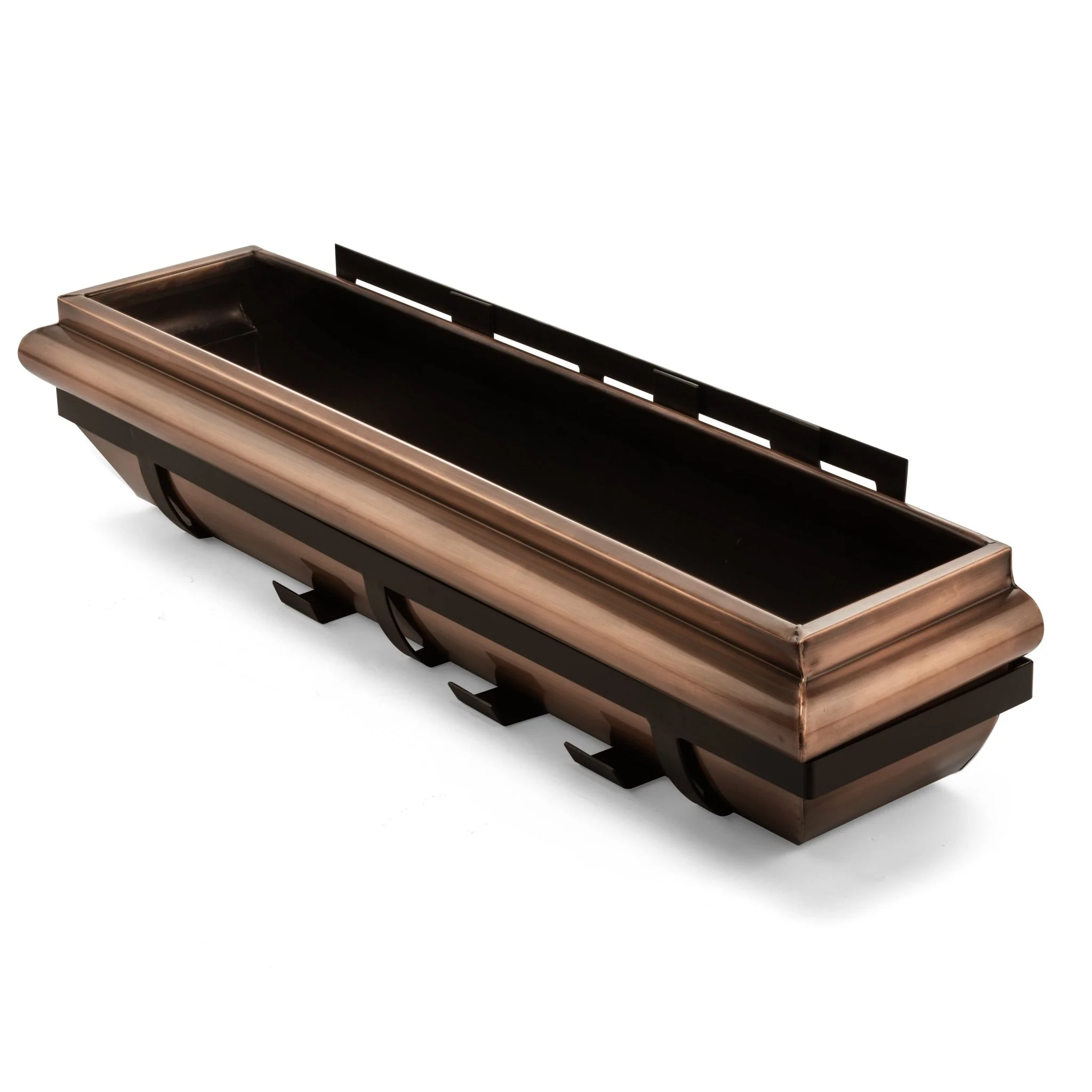 36-Inch Antique Copper Window Box with Metal Frame - Image 3