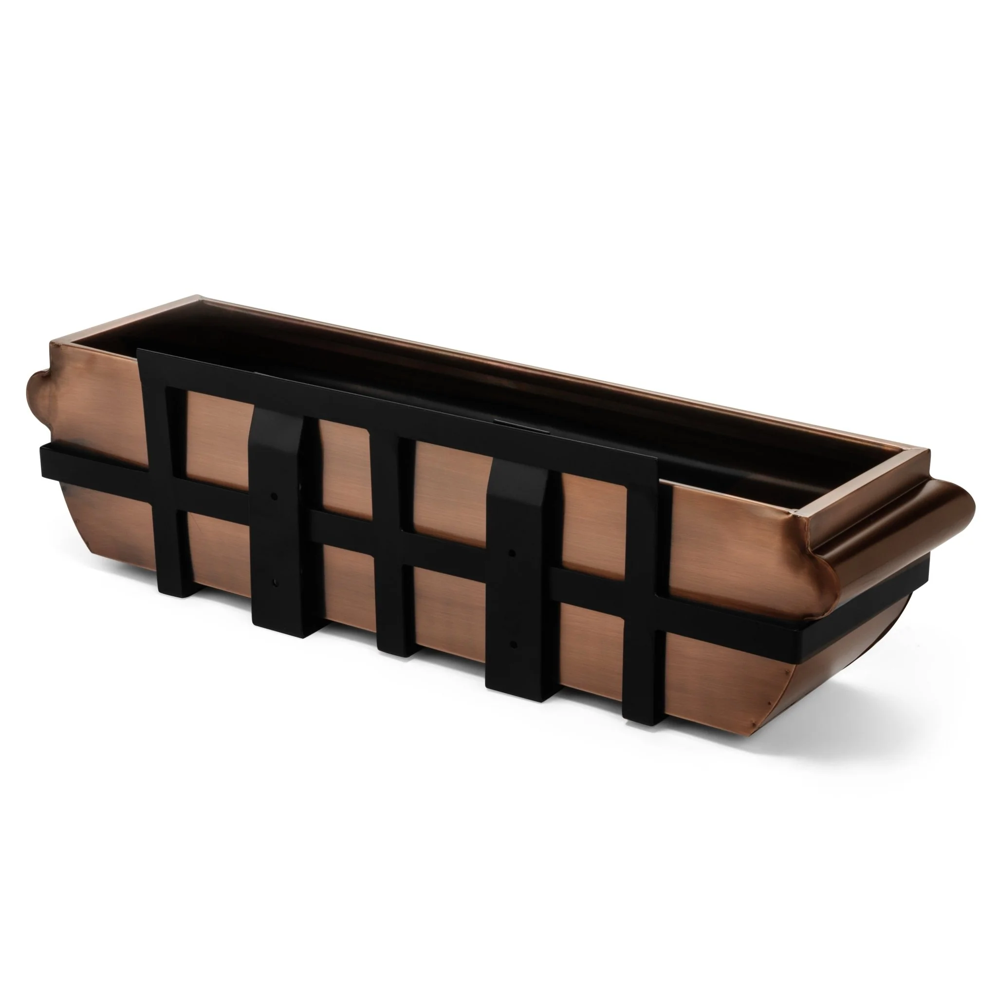36-Inch Antique Copper Window Box with Metal Frame - Image 4