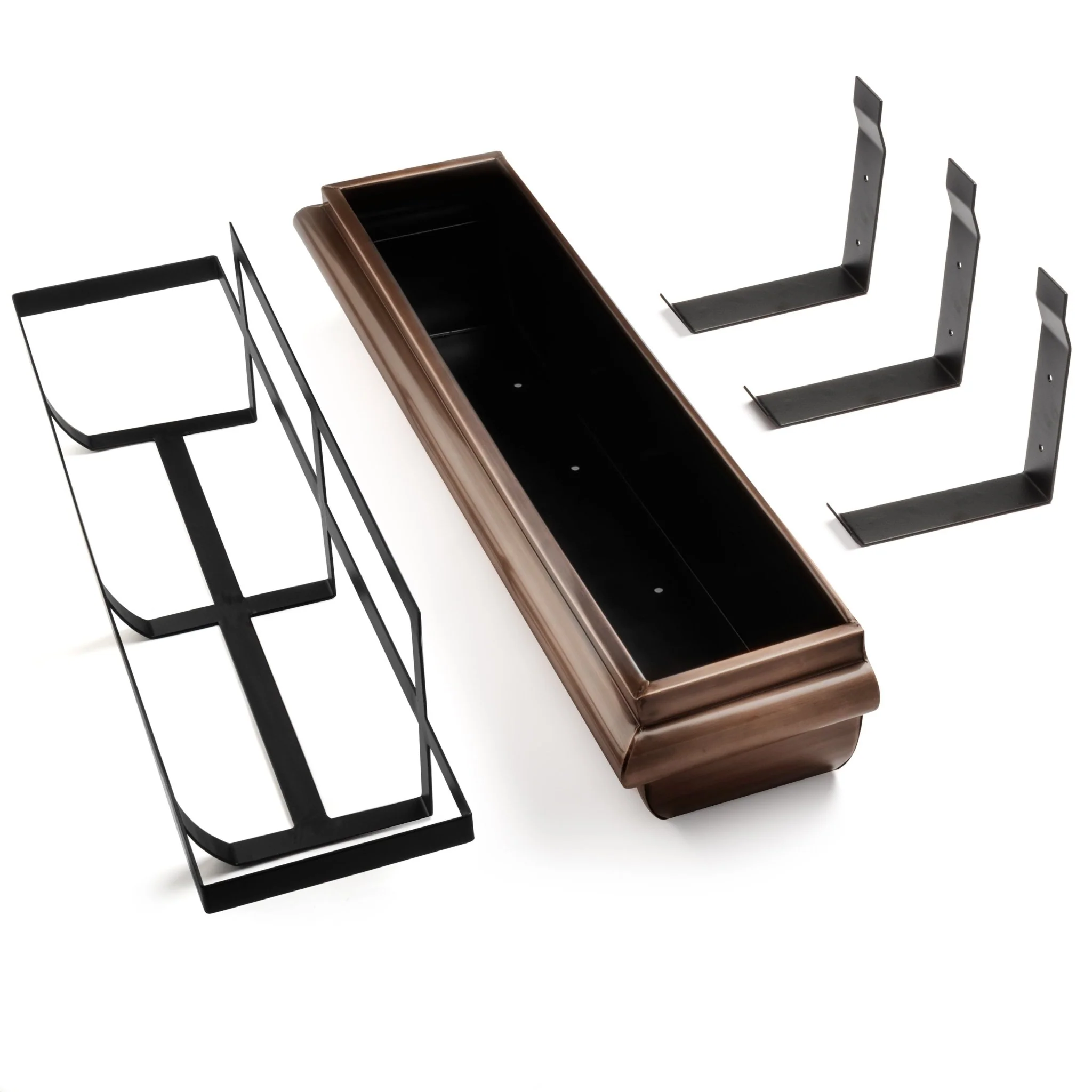 36-Inch Antique Copper Window Box with Metal Frame - Image 7