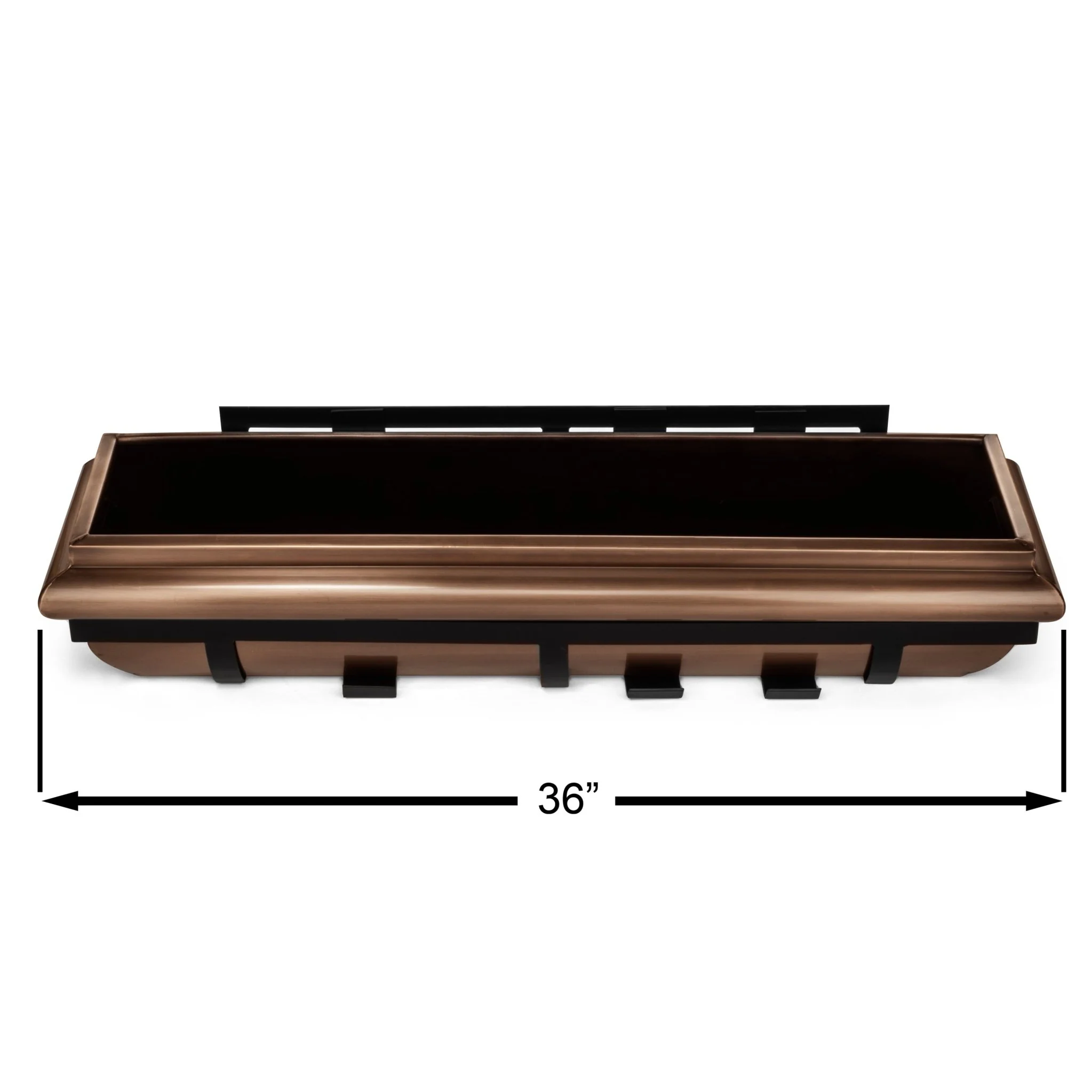 36-Inch Antique Copper Window Box with Metal Frame - Image 8