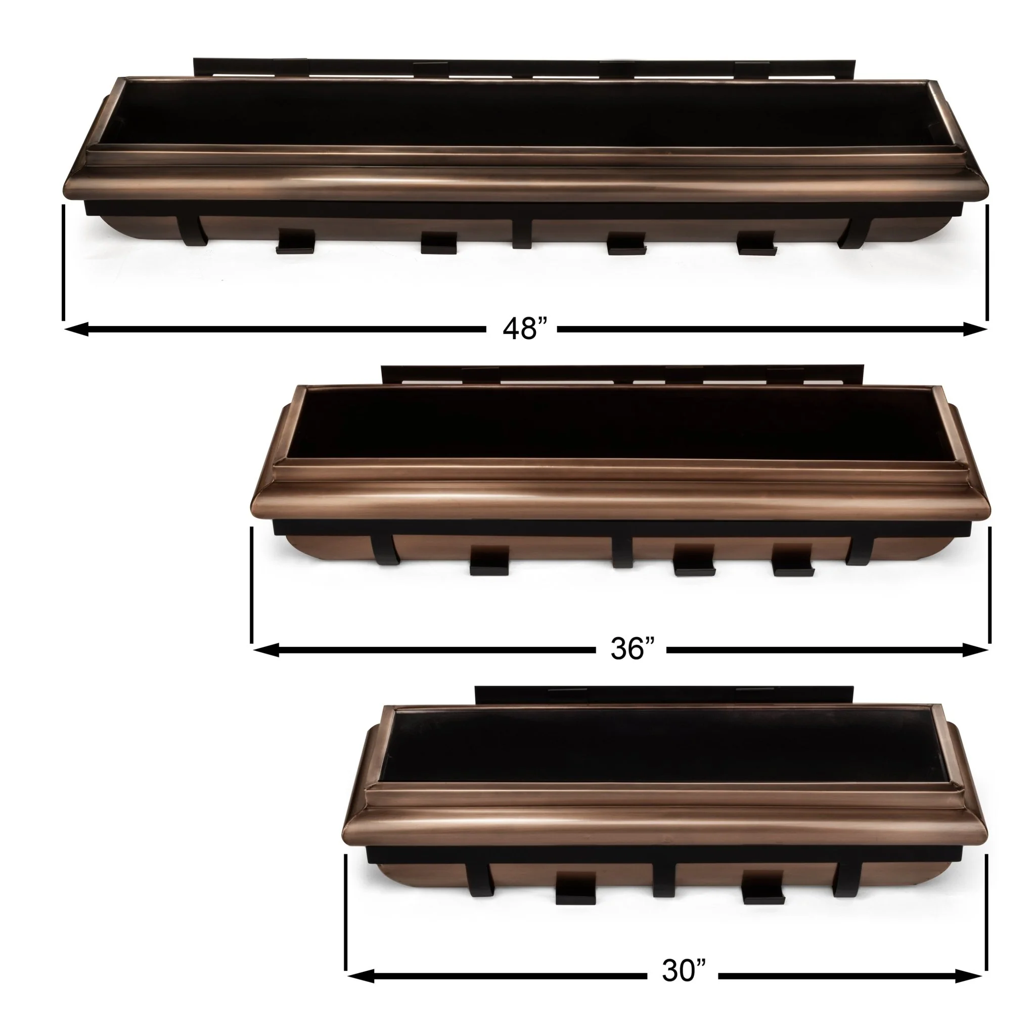 36-Inch Antique Copper Window Box with Metal Frame - Image 9