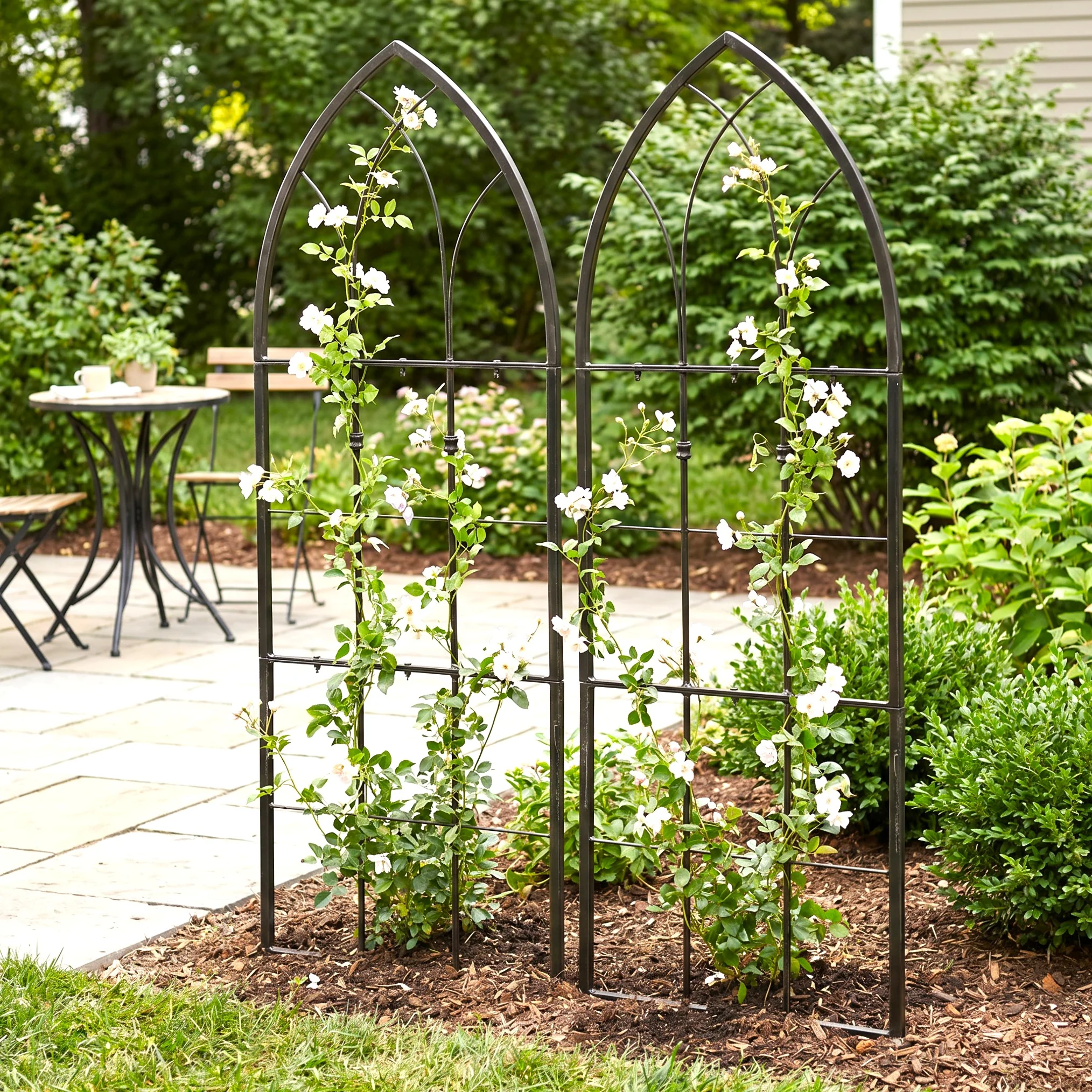 H Potter Gothic Trellis Set of 2 – Black Garden Trellises - 62"Tall