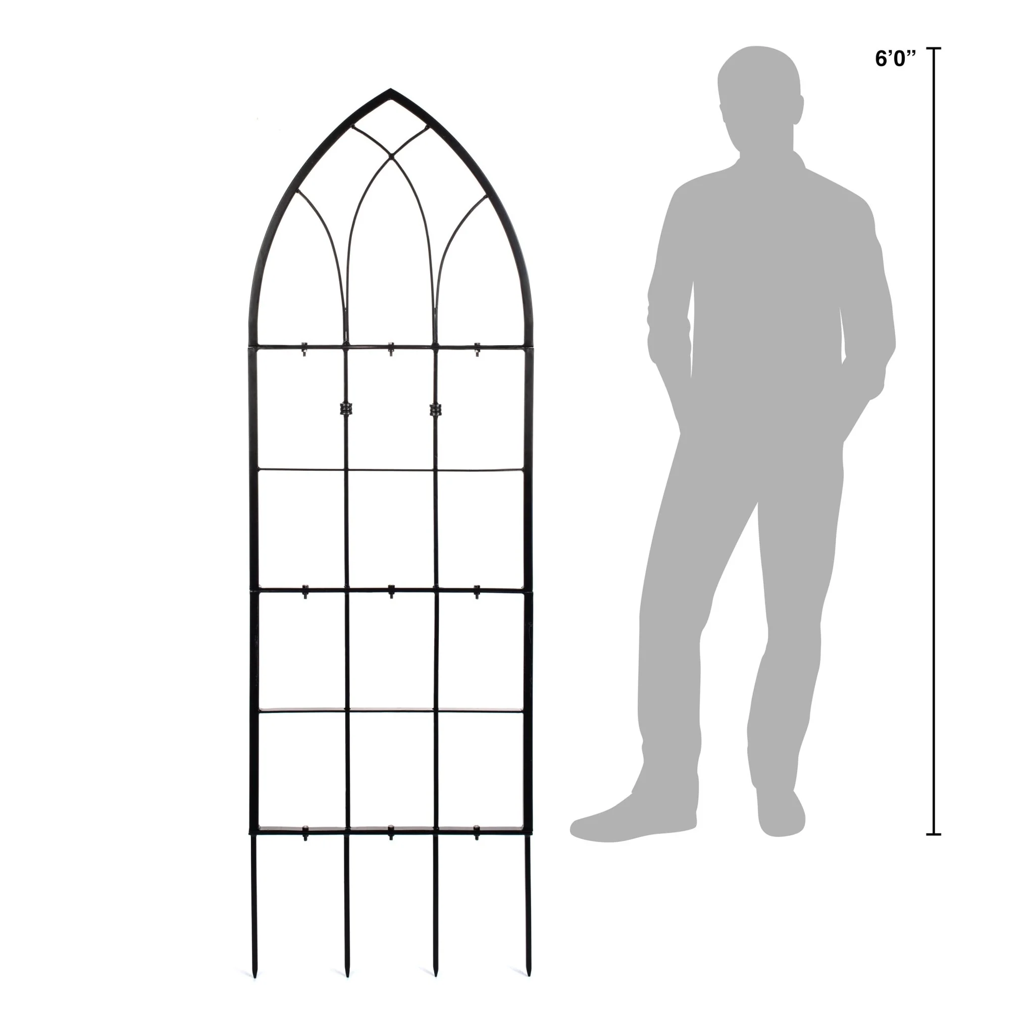 H Potter Gothic 62" Tall Trellis – Black Freestanding Garden Trellis for Climbing Plants - Image 3