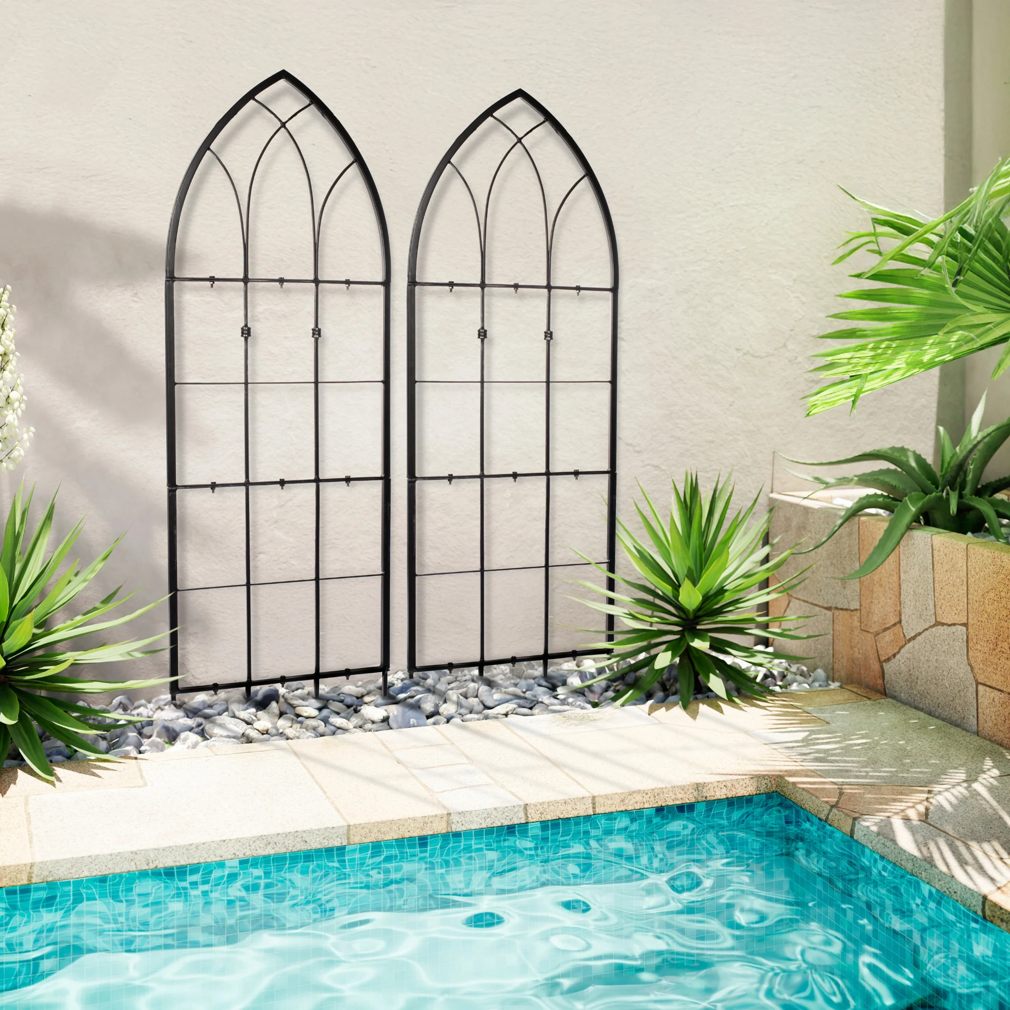 H Potter Gothic Trellis Set of 2 – Black Garden Trellises - 62"Tall - Image 8