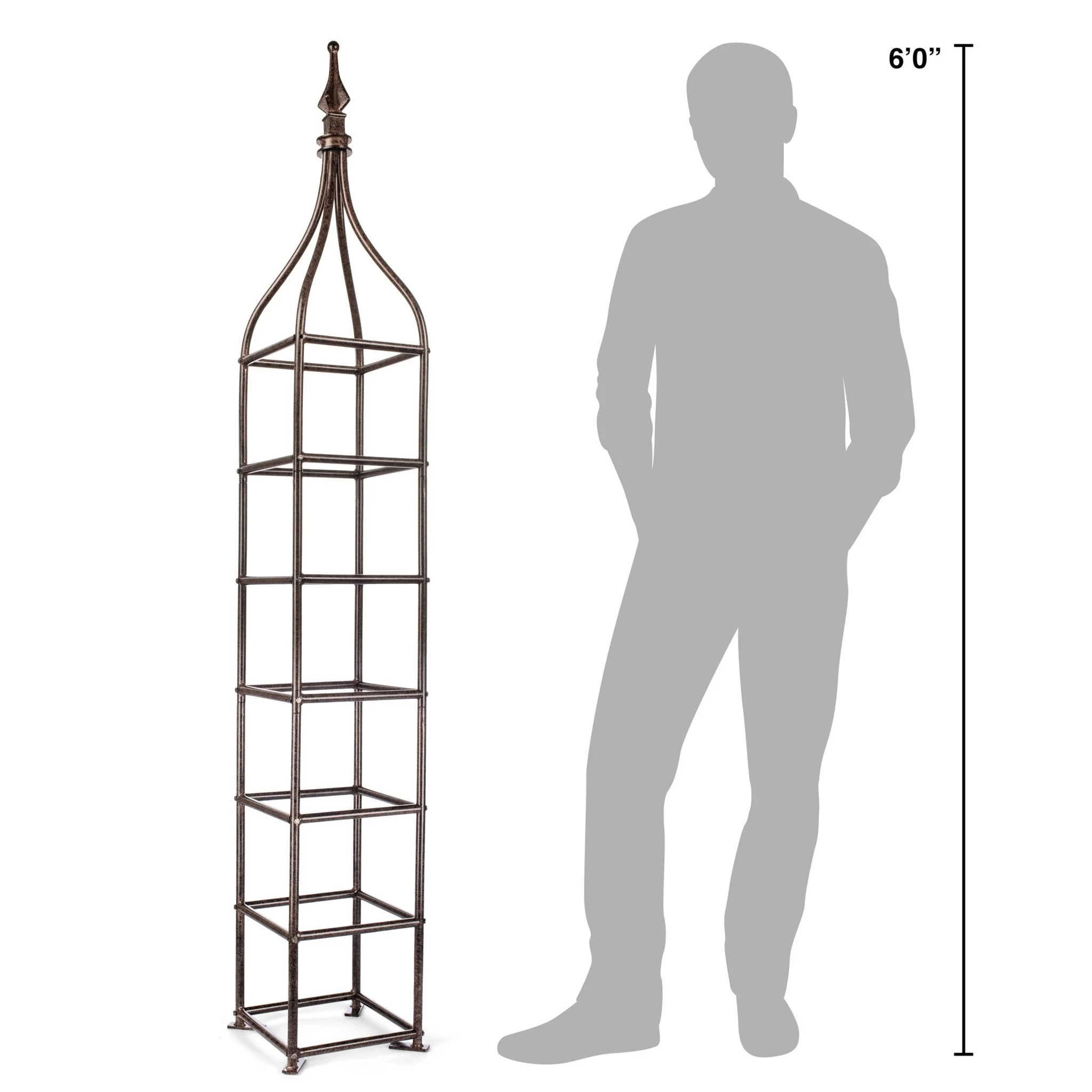 H Potter Beaumont Garden Obelisk Trellis - 6 Ft Tall Freestanding Metal Landscape Structure - Image 4