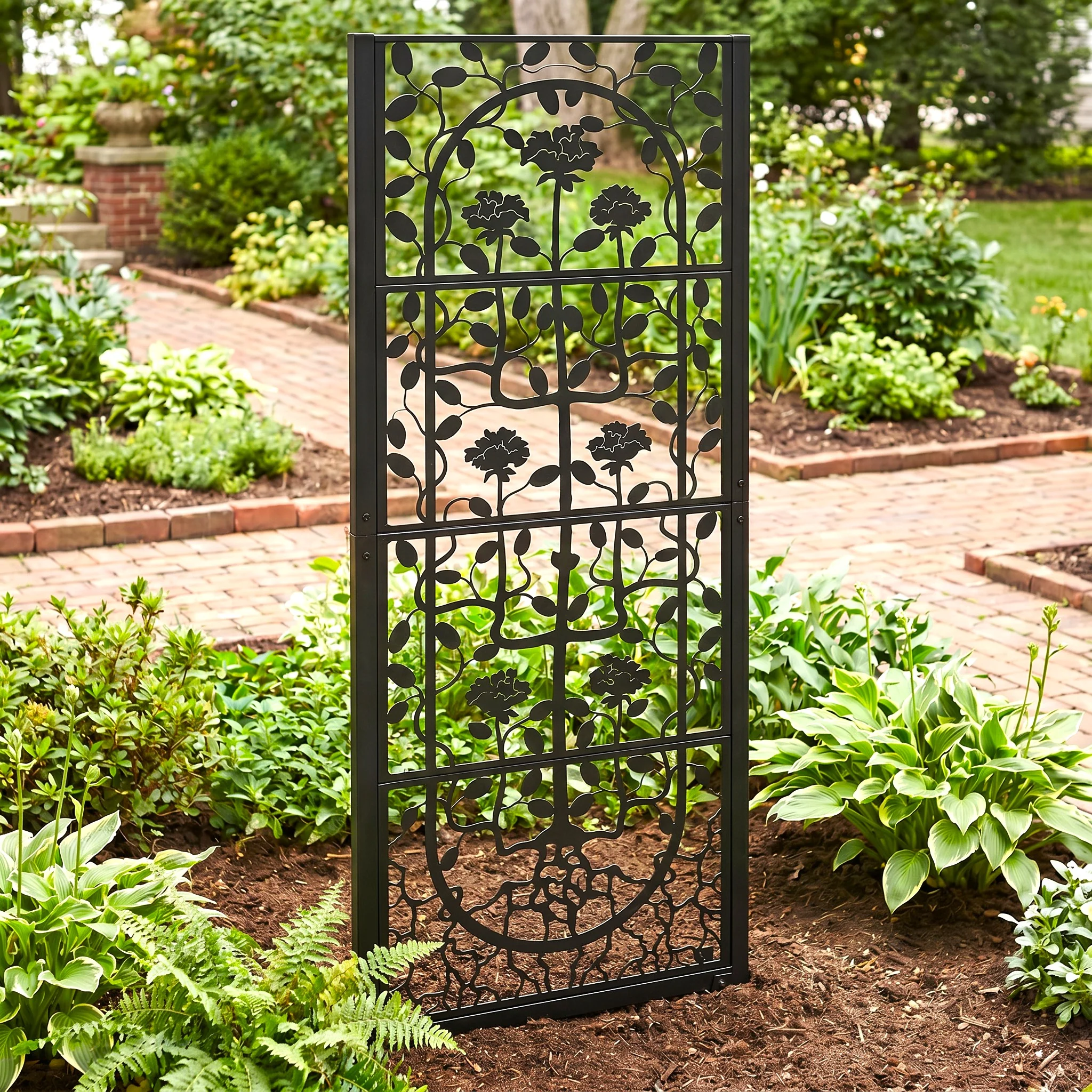 H Potter Dorset Garden Trellis - Black Finish - Freestanding