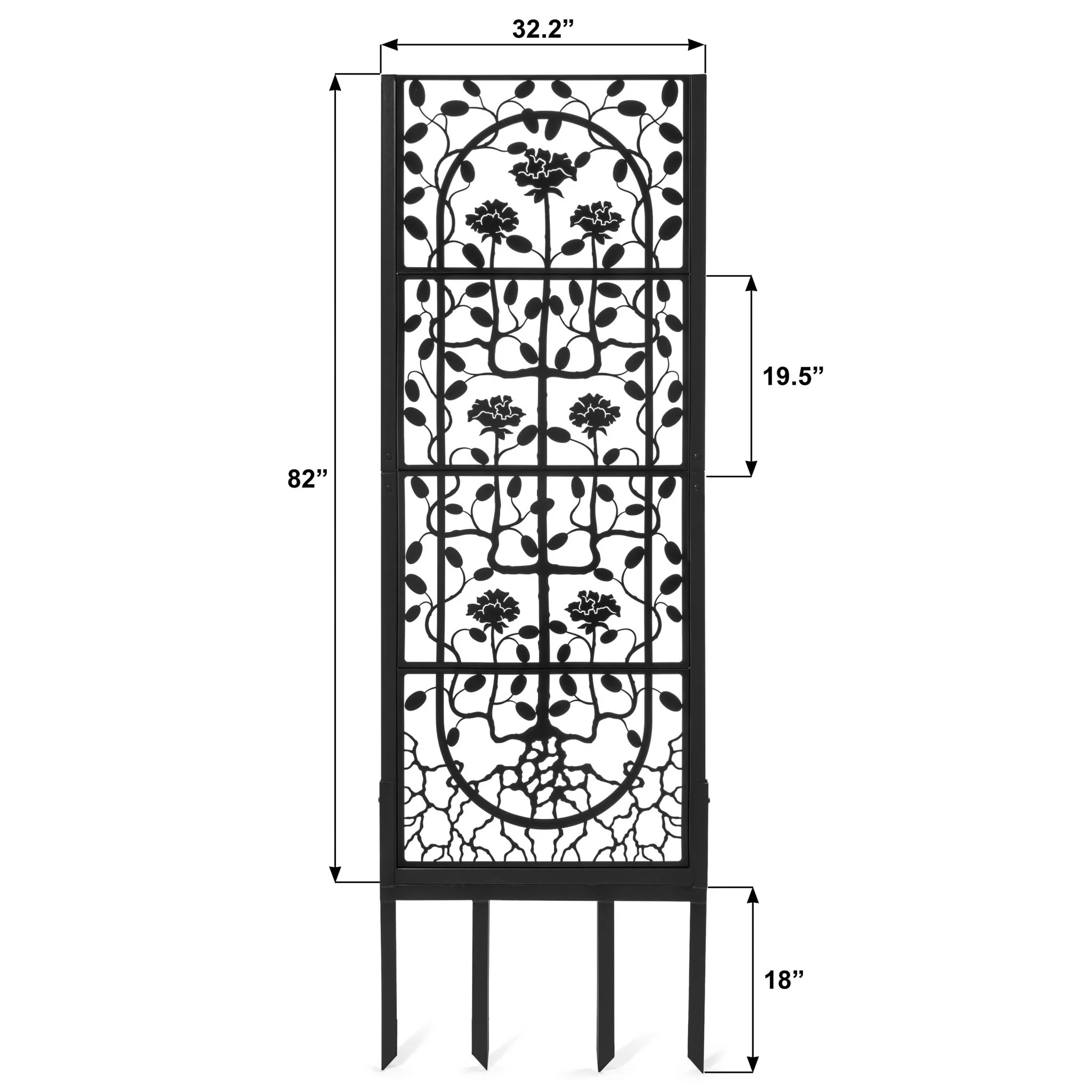 H Potter Dorset Garden Trellis - Black Finish - Freestanding - Image 3