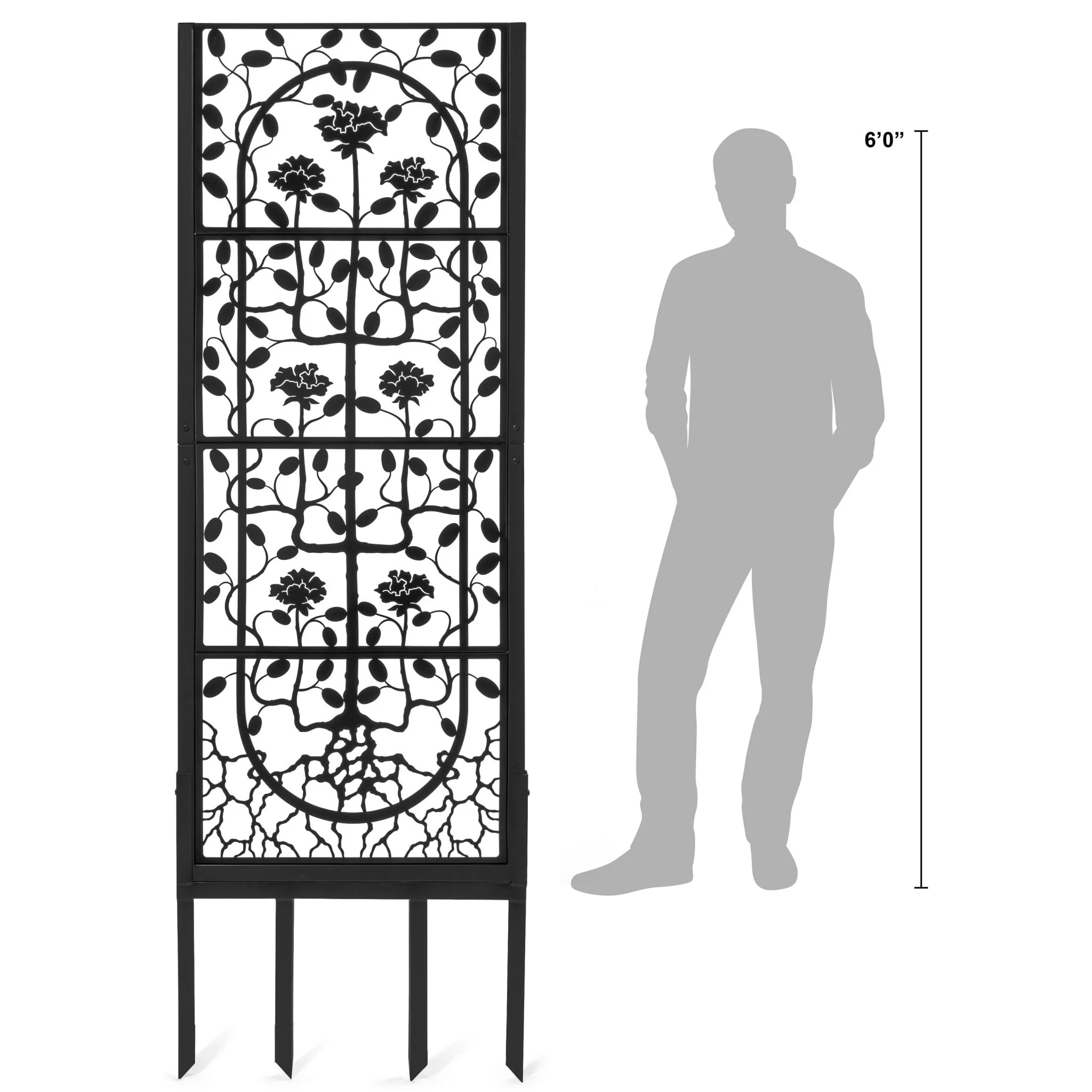 H Potter Dorset Garden Trellis - Black Finish - Freestanding - Image 4