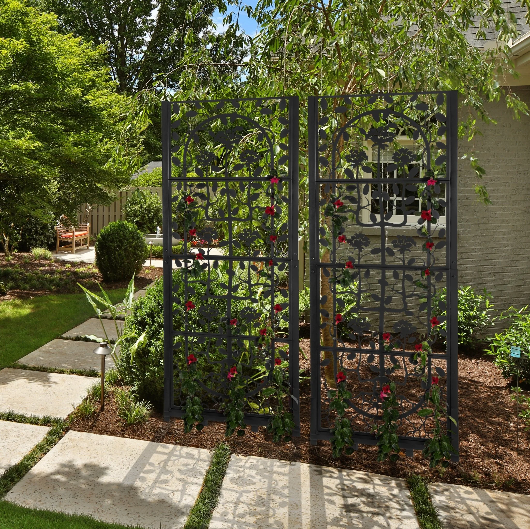 H Potter Dorset Garden Trellis - Black Finish - Freestanding - Image 6