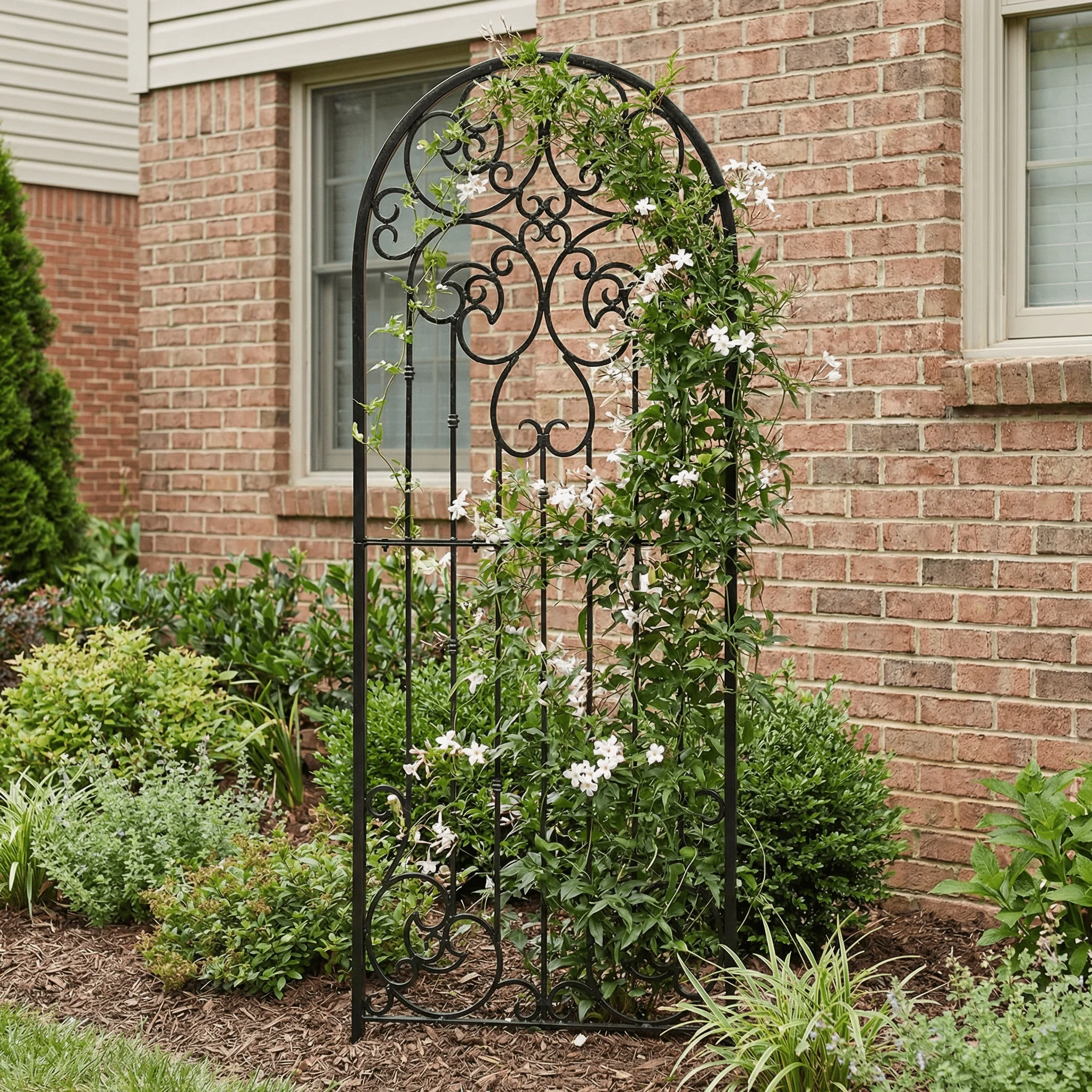 H Potter Legacy Freestanding Trellis – 6 Ft Tall Iron Garden Screen - Charcoal Brown - Image 11