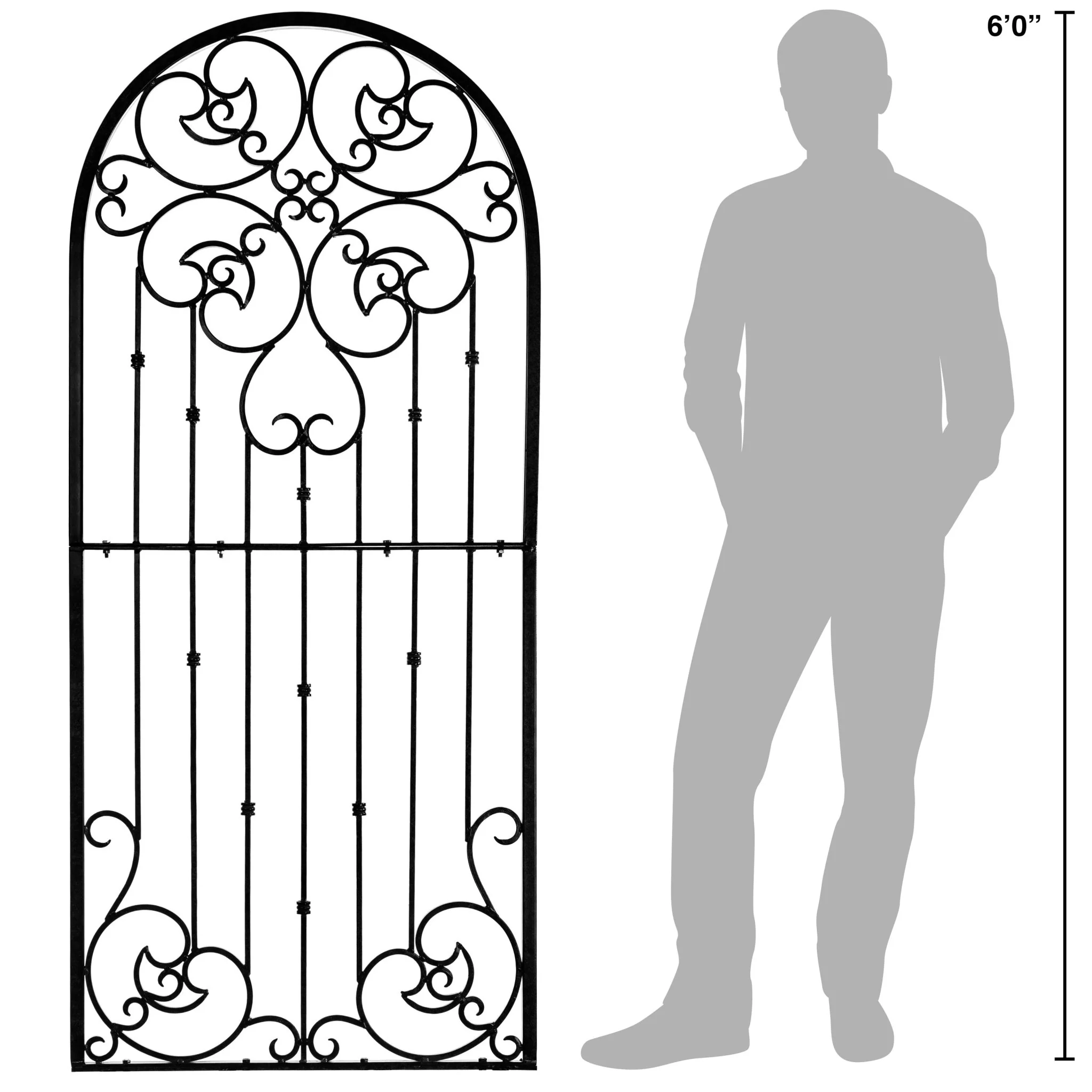 H Potter Legacy Freestanding Trellis – 6 Ft Tall Iron Garden Screen - Black Finish - Image 3