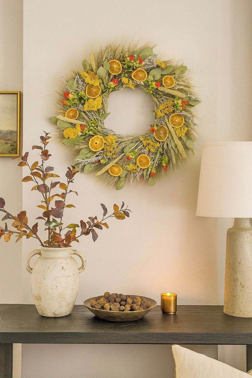 H Potter - Dried Golden Citrus Bloom Wreath - Image 3