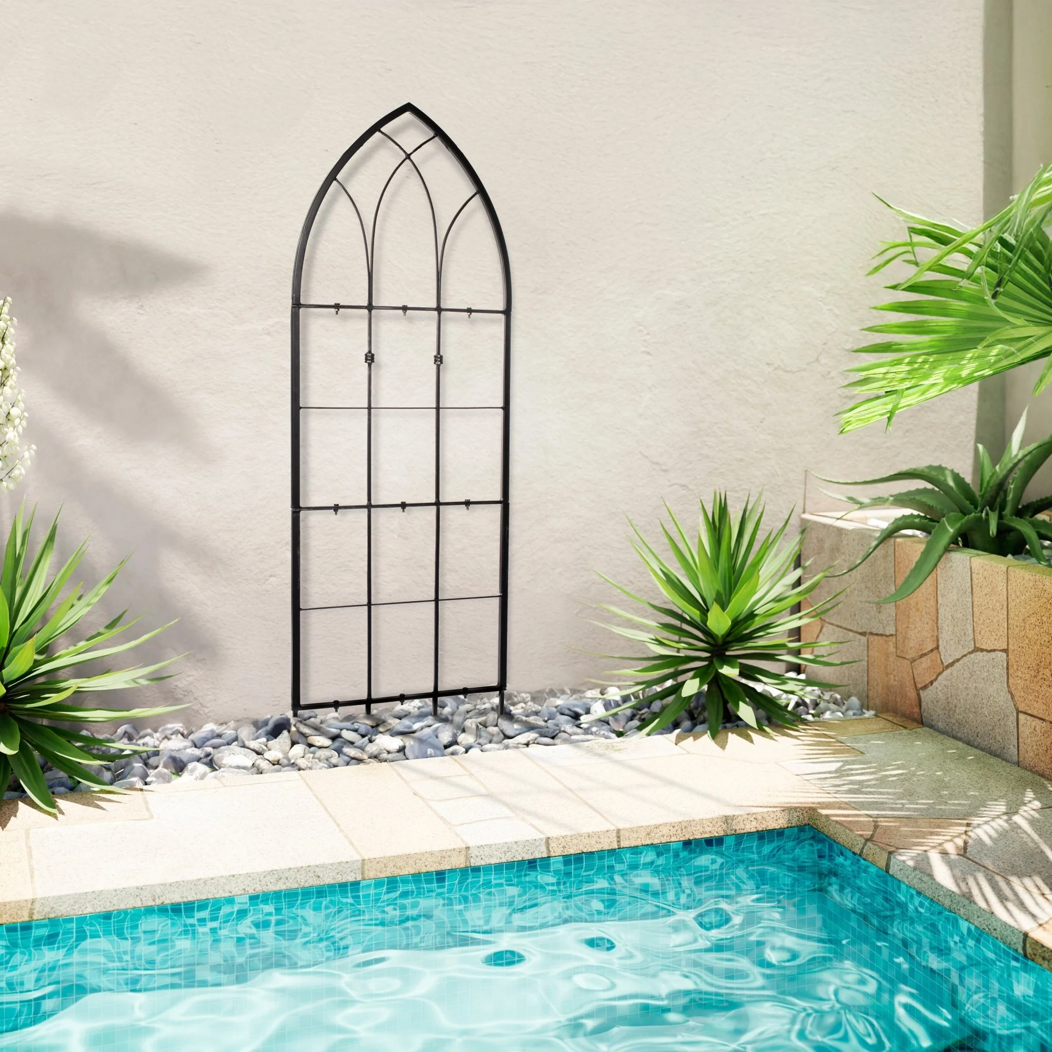 H Potter Gothic 62" Tall Trellis – Black Freestanding Garden Trellis for Climbing Plants - Image 9