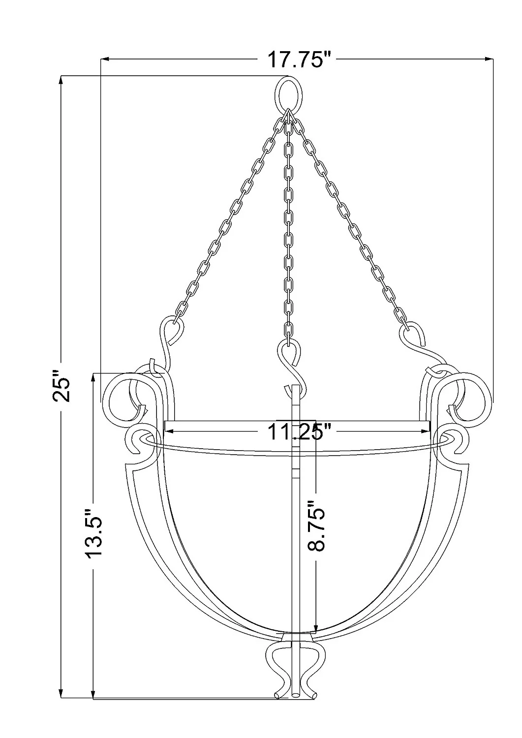 H Potter Classic Estate Hanging Planter Copper Finish - Image 4