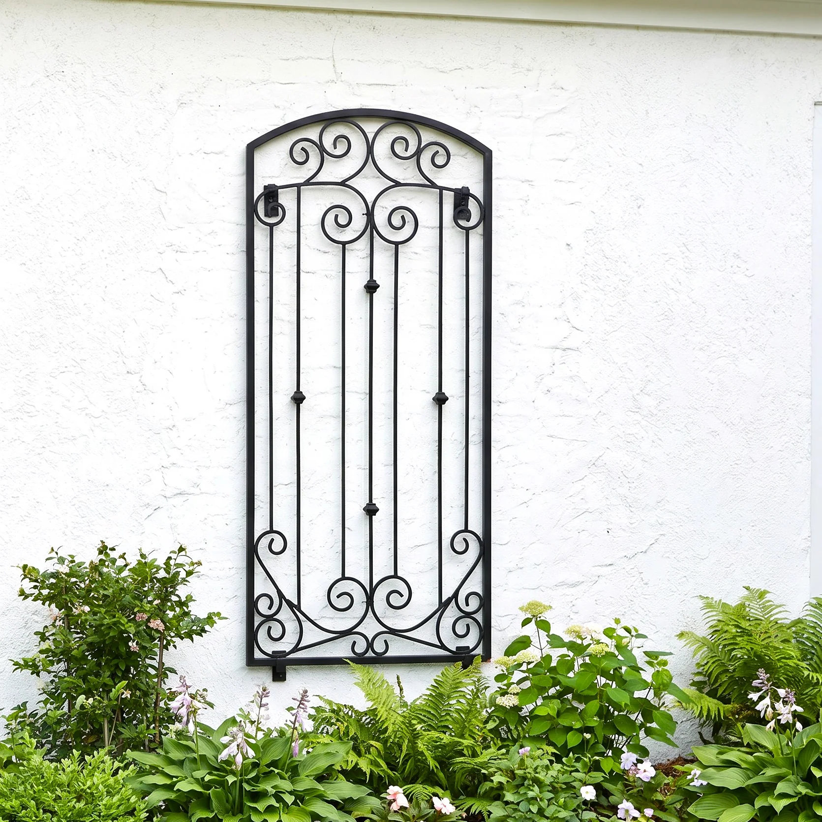 H Potter Lenox Estate Wall Trellis - 6 Ft Tall Iron Garden Screens - Black