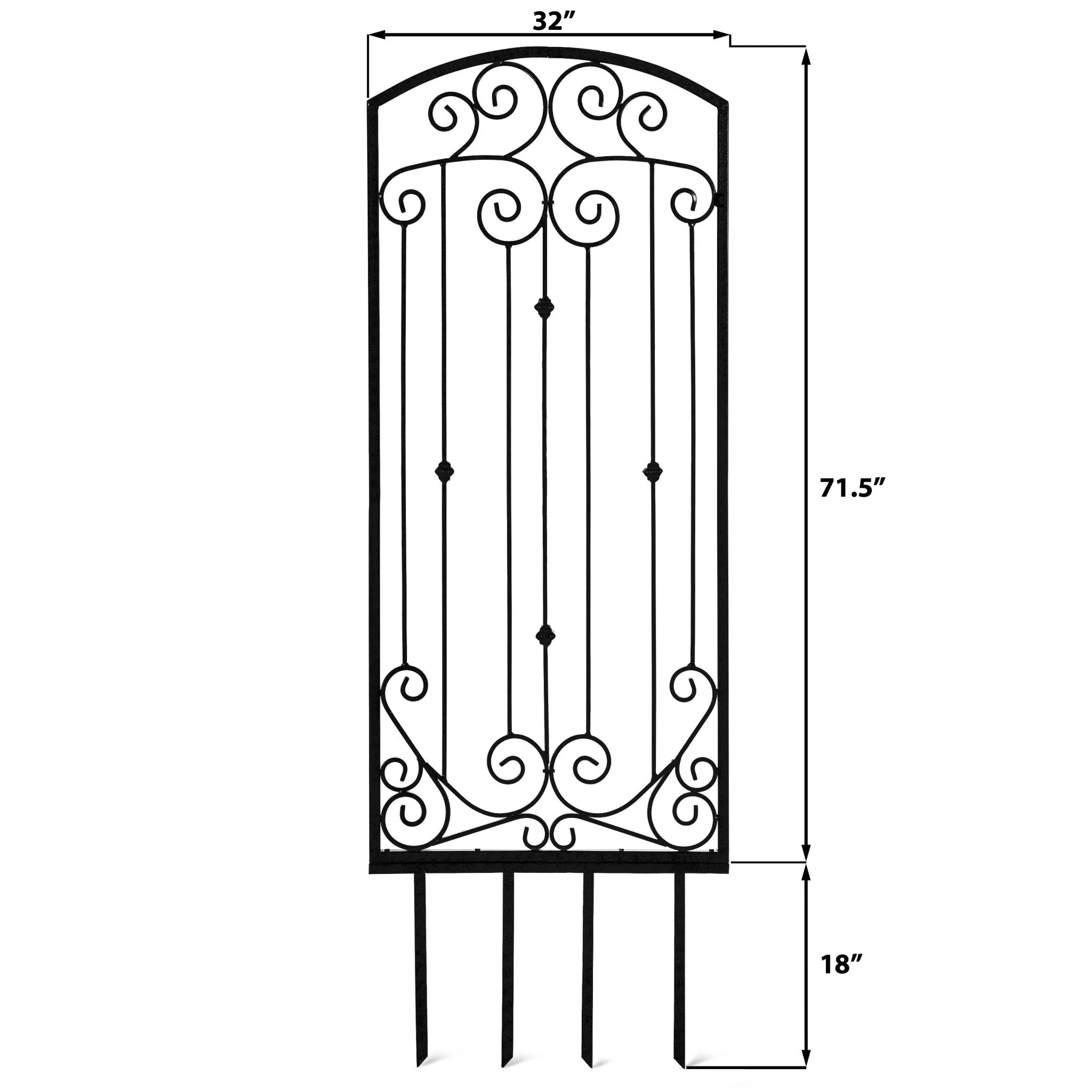 H Potter Lenox Estate Garden Trellis – 6 ft Tall Black Freestanding Iron Garden Screen - Image 3