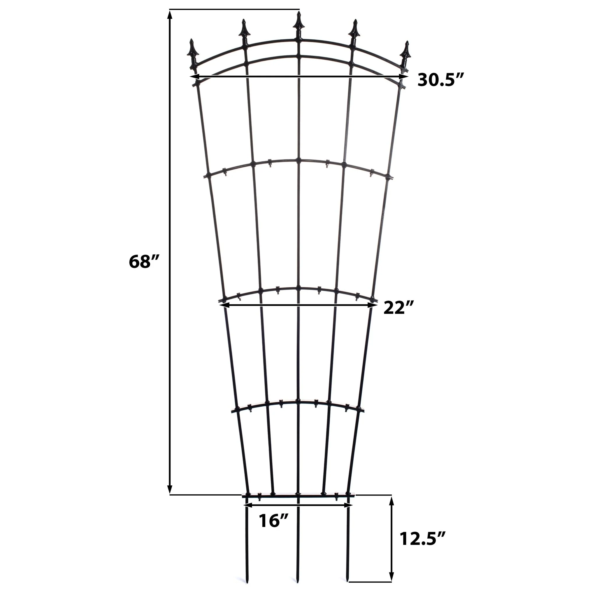 H Potter Fan Trellis Set of 2 - Freestanding Metal - Black Finish - Image 2