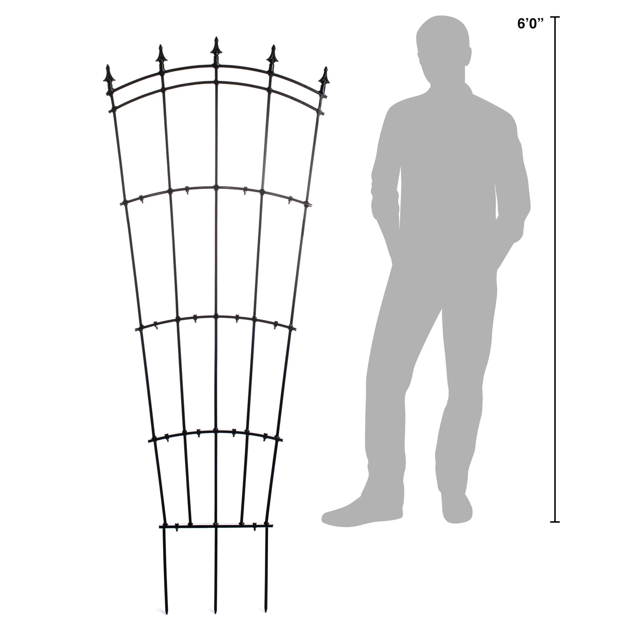 H Potter Fan Trellis Set of 2 - Freestanding Metal - Black Finish - Image 3