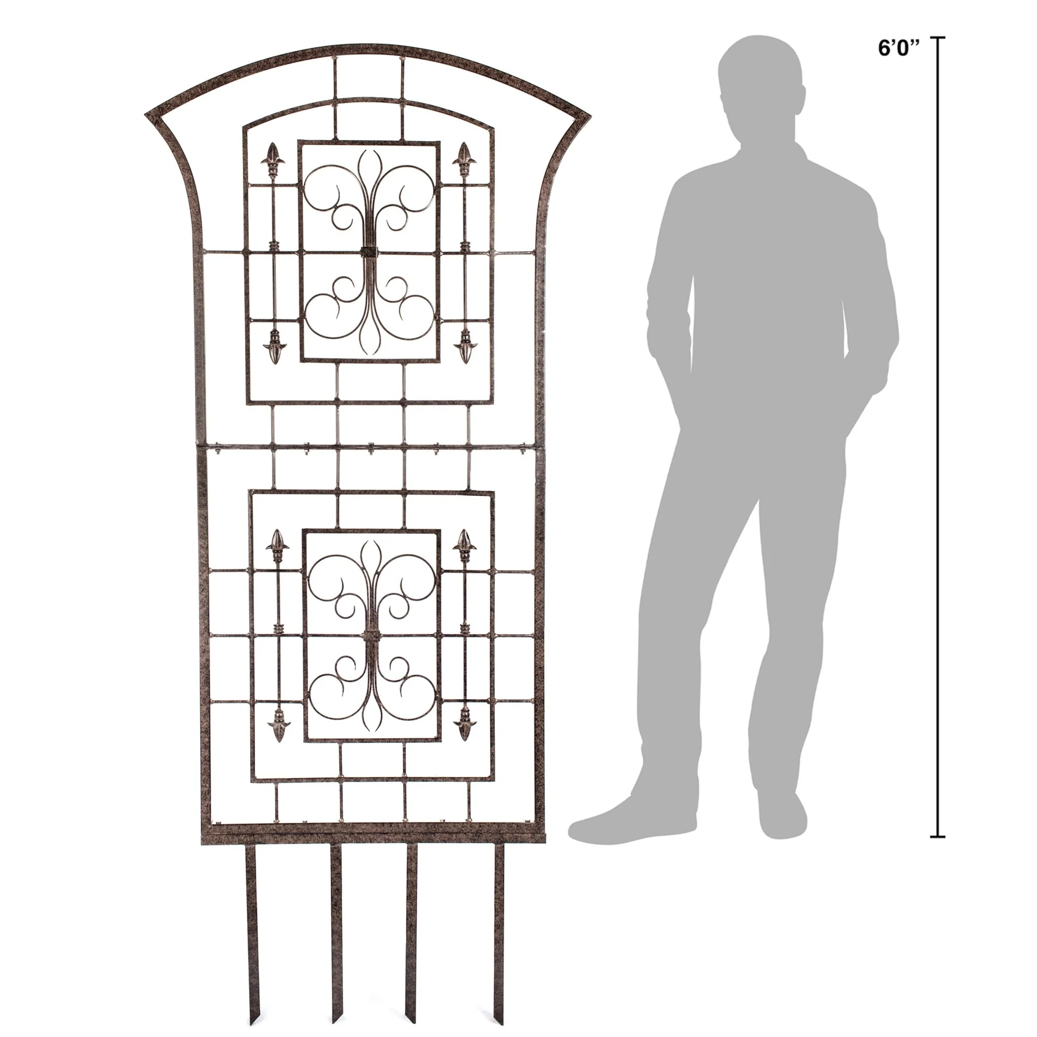 H Potter Kingsley Metal Garden Trellis - Freestanding - Charcoal Brown - Image 3