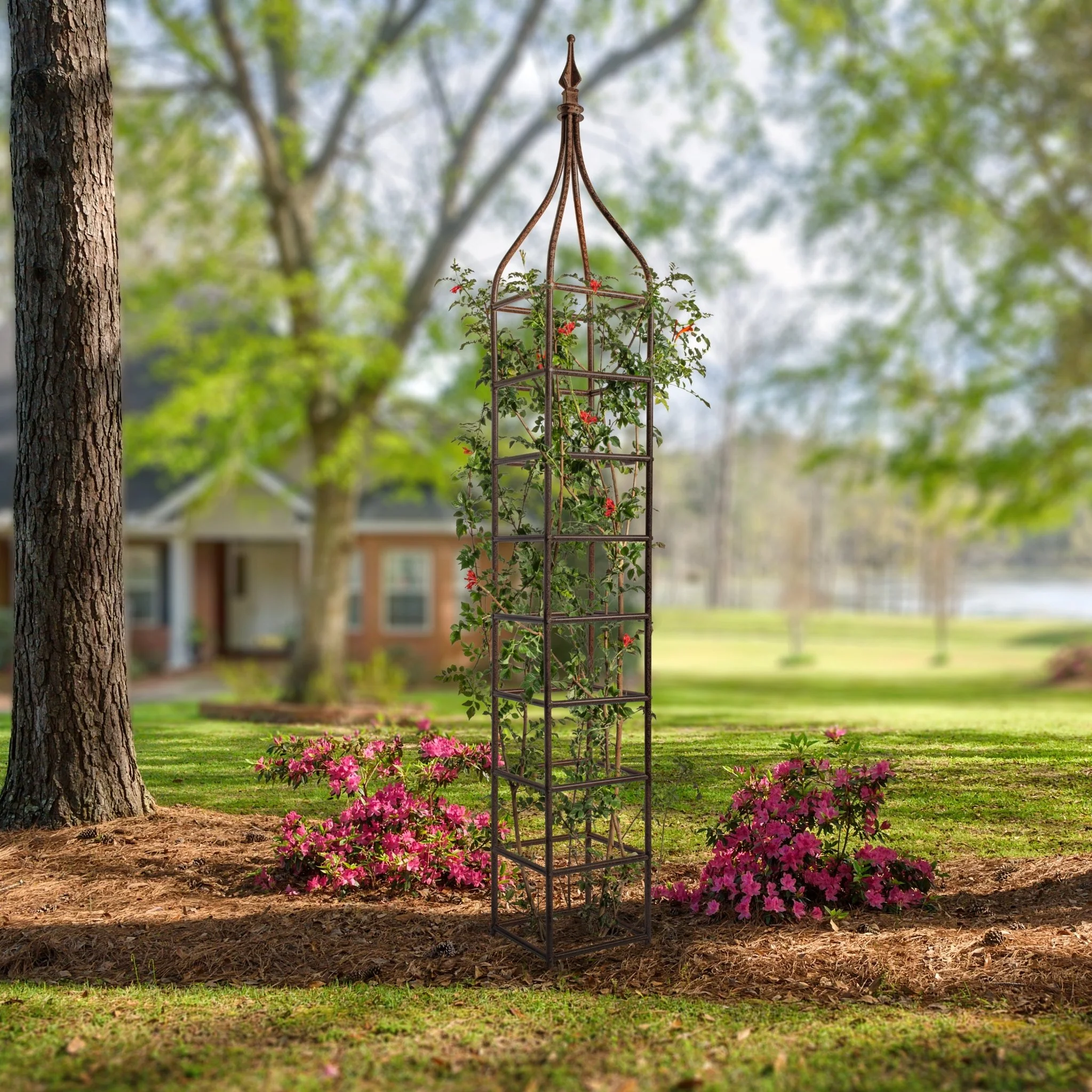 H Potter Rosemont Garden Obelisk Trellis - Set of 3 - 8.75 Ft Tall Freestanding - Image 2