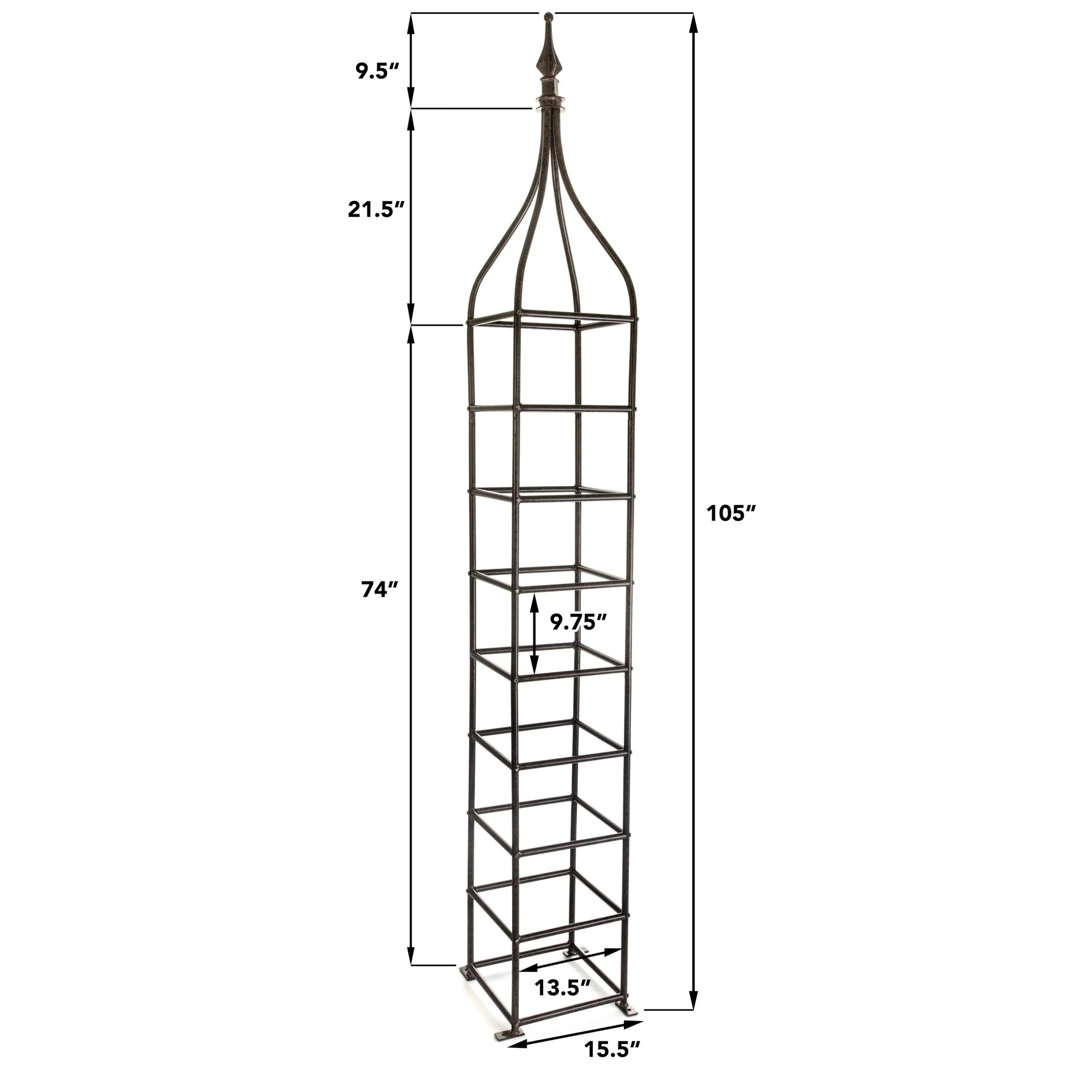 H Potter Rosemont Garden Obelisk Trellis - Set of 3 - 8.75 Ft Tall Freestanding - Image 3