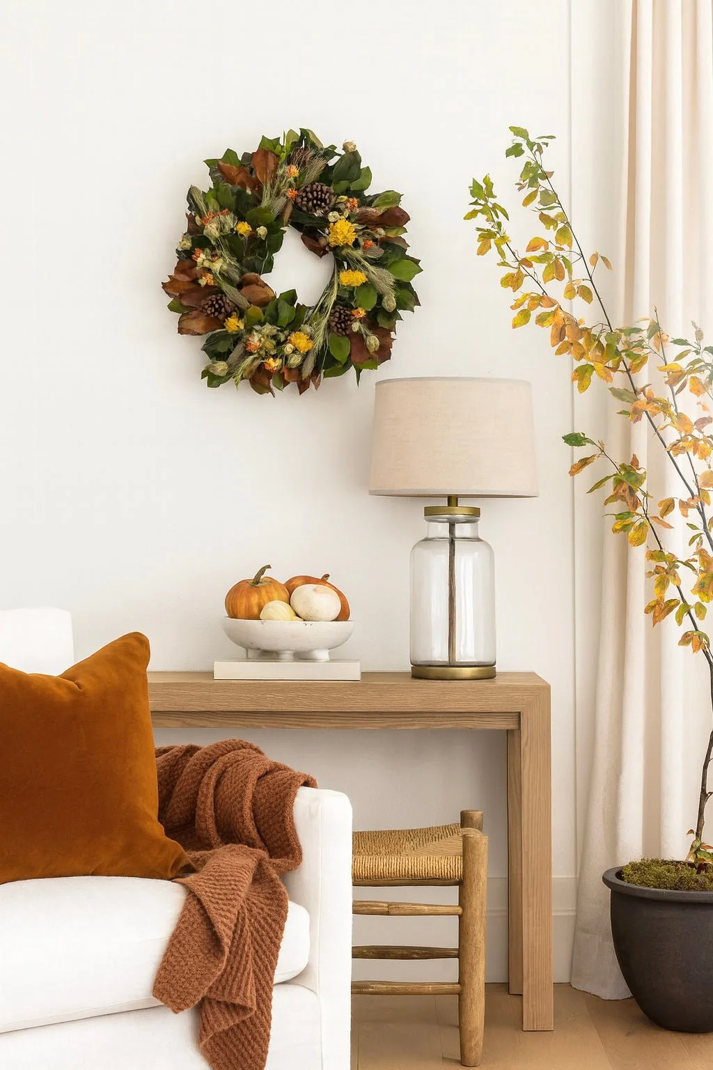 H Potter - Preserved Pine & Amber Wreath - Image 3