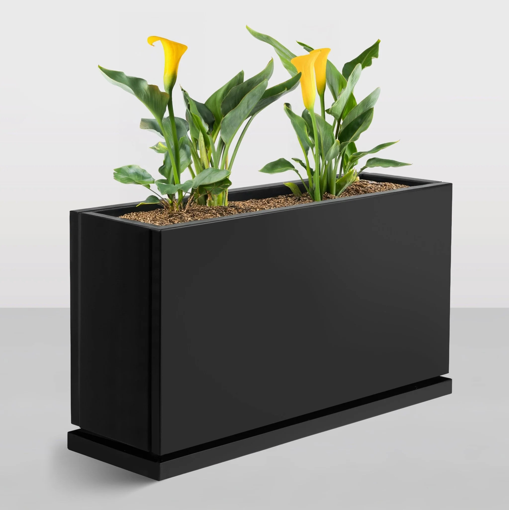H Potter Hawthorne Rectangular Black Metal Planter with Drip Tray | 32" Indoor Outdoor Planter - Image 9